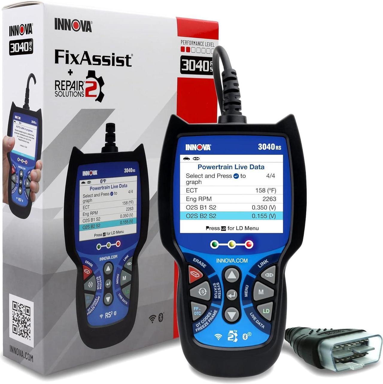 Main image of INNOVA 3040RS, OBD2 Scanner, Live Data Streamer, Battery/Alt Tester, Reset Check Engine Light/Brake Light/Oil Light, Free Mechanic Recommended Fix & Parts & Est Repair Cost, Lifetime Free Update