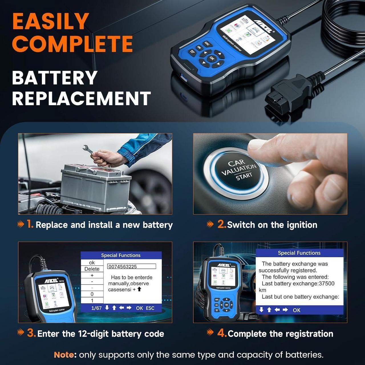 Alt view image 2 of 7 - BM700 Fit for BMW OBD2 Scanner - Full System Diagnostic Scan Tool with All Reset Services, Battery Registration Tool for BMW Mini Cooper Code Reader, Enhanced CBS Reset/Correct, EGS, CAS Reset