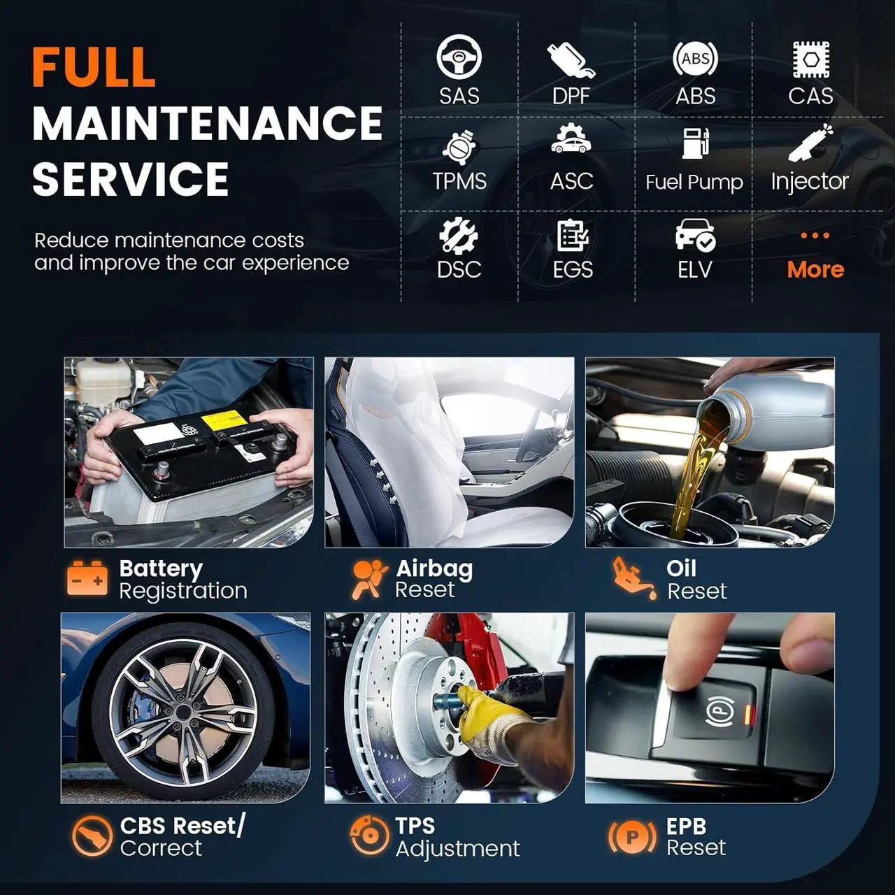 Alt view image 4 of 7 - ANCEL BM700 Fit for BMW OBD2 Scanner - Full System Diagnostic Scan Tool with All Reset Services, Battery Registration Tool for BMW Mini Cooper Code Reader, Enhanced CBS Reset/Correct, EGS, CAS Reset