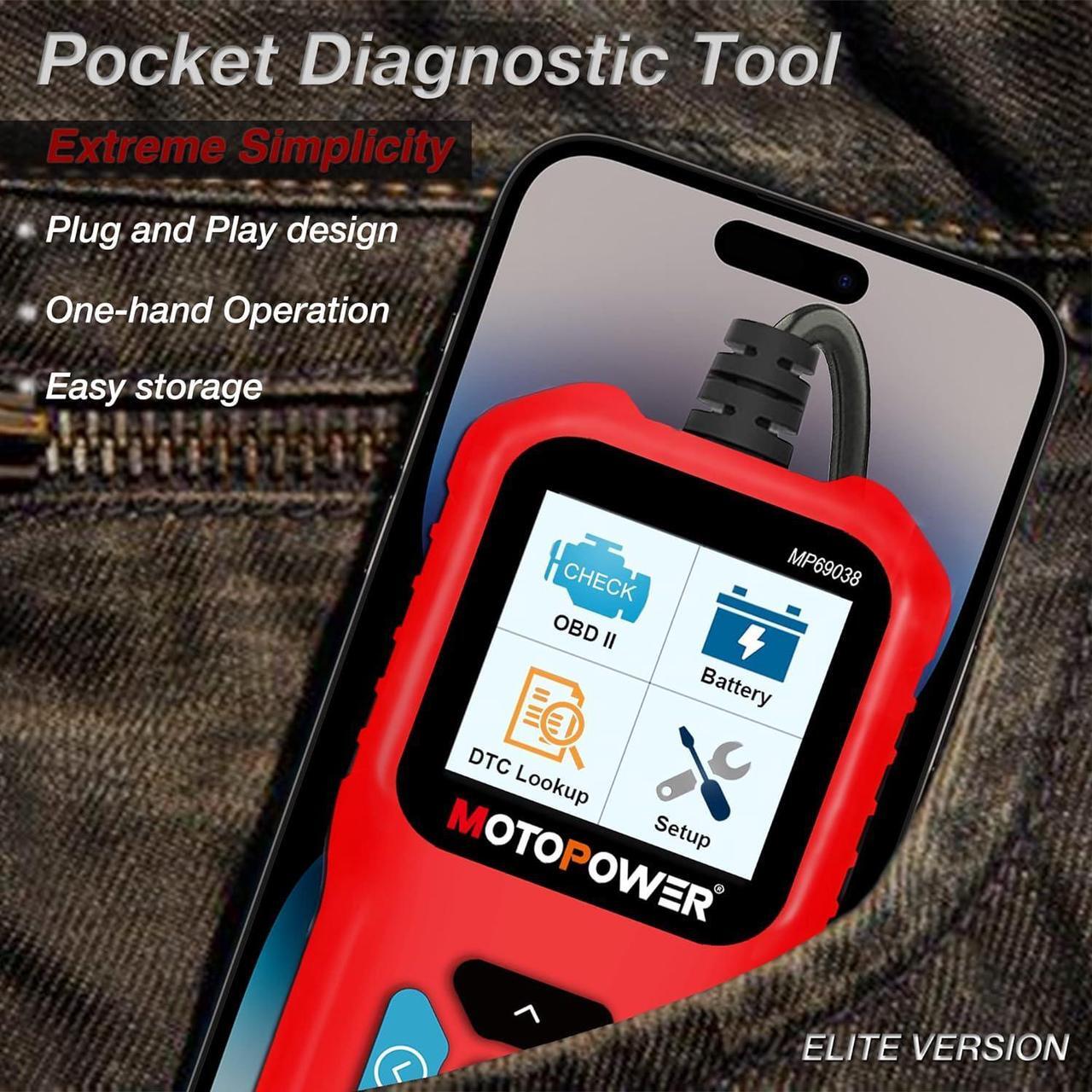 Alt view image 5 of 7 - MOTOPOWER MP69038 Car OBD2 Scanner Code Reader Engine Fault Code Reader Scanner CAN Diagnostic Scan Tool - Elite Edition