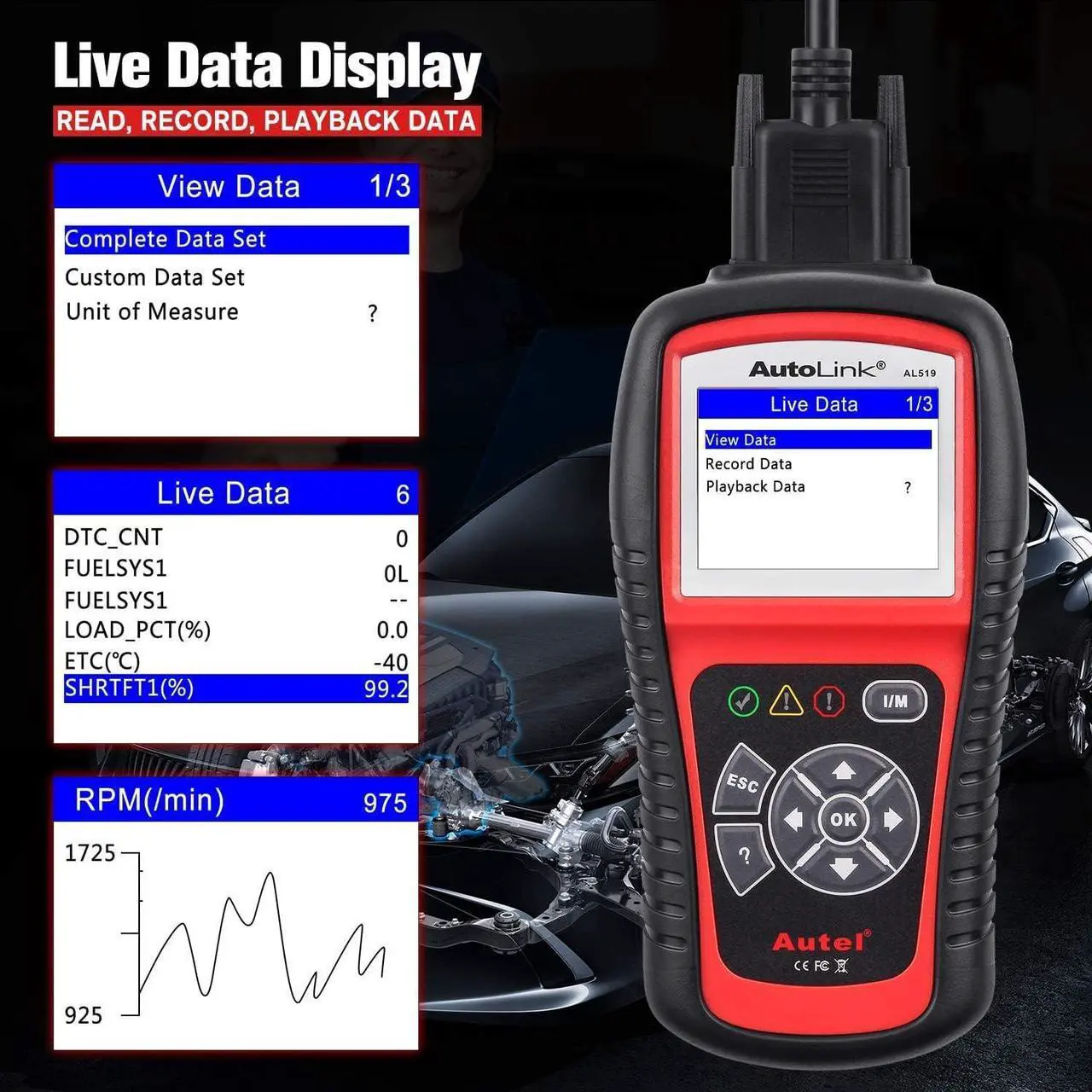 Alt view image 5 of 7 - Autel AutoLink AL519 Car OBD2 Scanner, Classic Enhanced Mode 6 Engine Fault Code Reader OBDII CAN Diagnostic Scan Tool, One-Click Smog Check, DTC Lookup, Upgraded of AL319, Lifetime Free Update