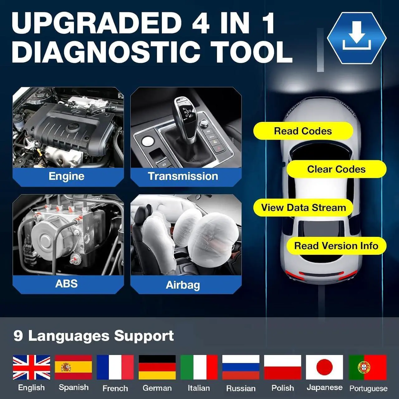 Alt view image 2 of 7 - LAUNCH CRP123 OBD2 Scanner, Engine/ABS/SRS/Transmission Code Reader Car Diagnostic Scan Tool, Full OBDII Modes Automotive Scanner, Live Data Stream Graph, Lifetime Free Update