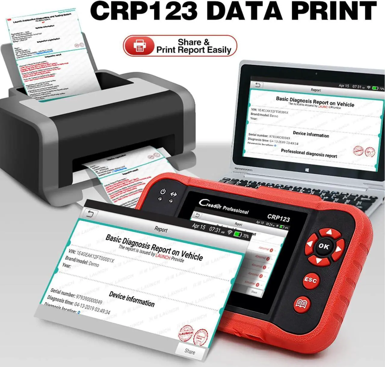 Alt view image 5 of 7 - LAUNCH CRP123 OBD2 Scanner, Engine/ABS/SRS/Transmission Code Reader Car Diagnostic Scan Tool, Full OBDII Modes Automotive Scanner, Live Data Stream Graph, Lifetime Free Update