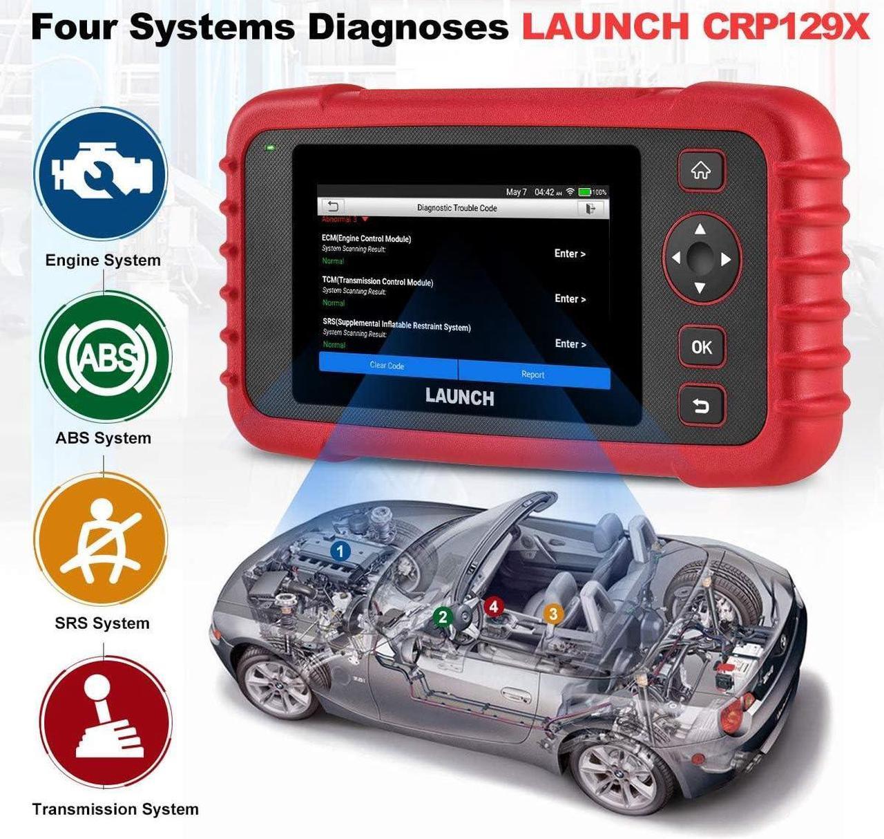 Alt view image 3 of 7 - LAUNCH CRP129X Elite 2024 New OBD2 Scanner for Car, FCA AutoAuth, 8 Reset Oil/EPB/SAS/TPMS/BMS/Throttle/DPF Reset/Injector Coding, Scan Tool for ABS/SRS/at/Engine, Lifetime Free Update, Auto VIN