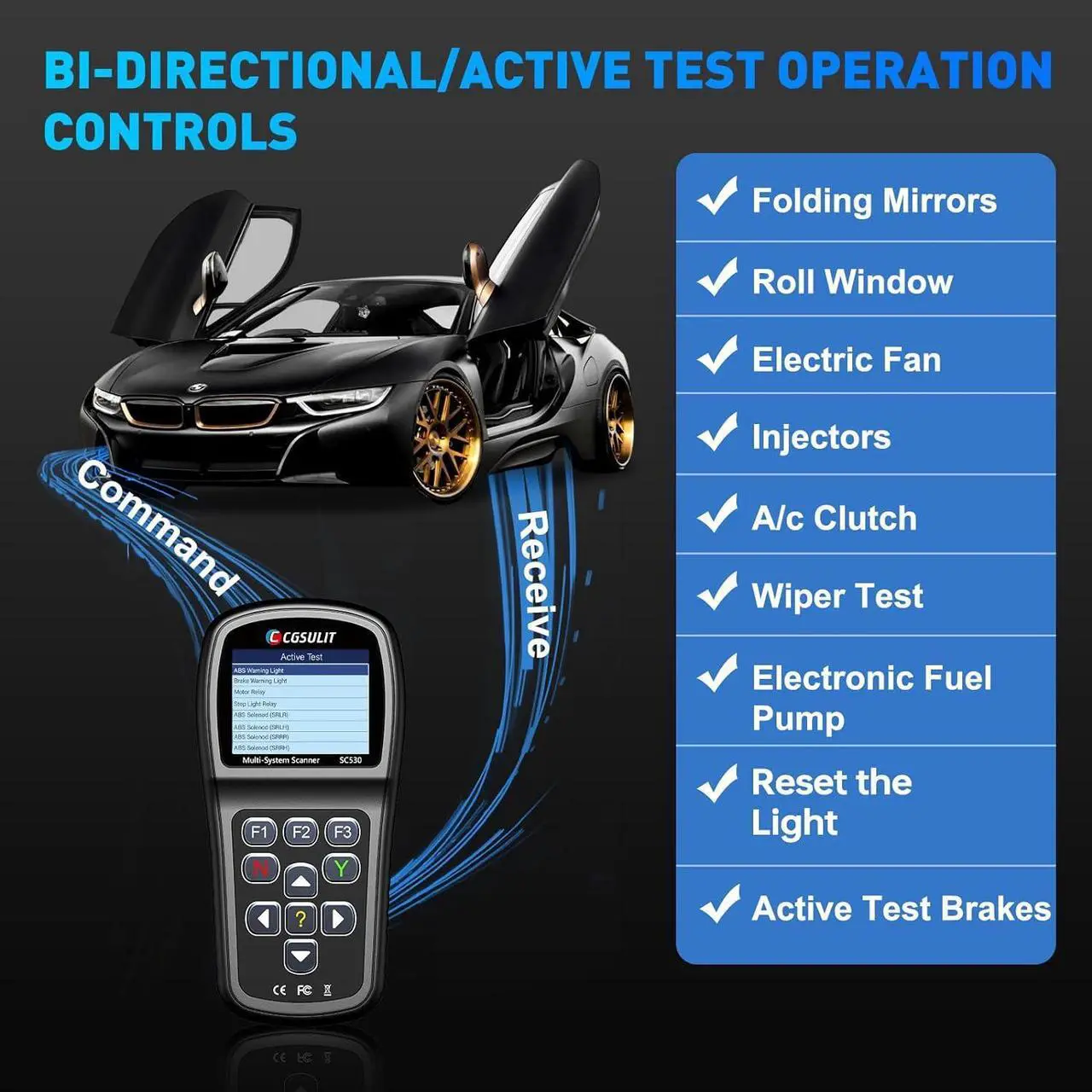 Alt view image 3 of 7 - OBD2 Scanner Code Reader for BMW Mini Rolls-Royce Full System Diagnostic Scan Tool, 30+ Special Functions Incl Battery Registration Oil Light EPB ABS SAS DSC DME SRS Reset Bi-Directional Active Test