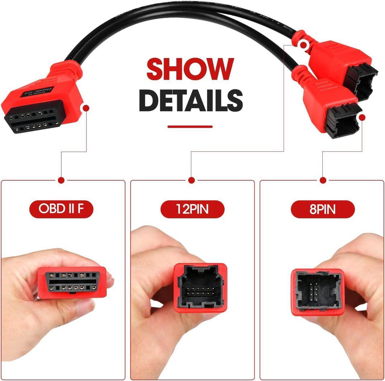 Alt view image 7 of 7 - Autel Original OBD2 Adapter for Chrysler 12+8 Programming Cable Connector, Bypass Gateway Protocol Cable, Work on MaxiCOM MK808SMK808BT PRO MX900 MaxiSys MS906 PRO MS906 PRO-TS MS919 MS909 Ultra