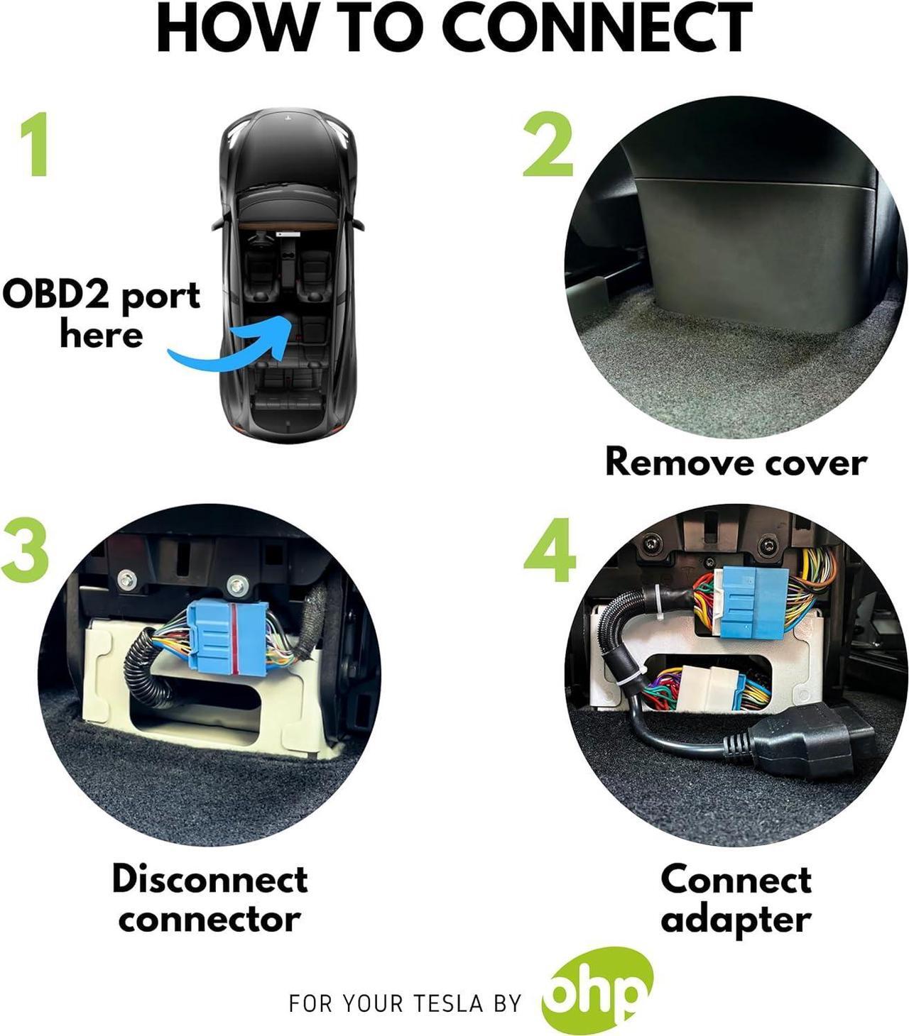 Alt view image 5 of 7 - OHP Tesla Model 3 Model Y Custom Build OBD2 Harness Adapter for Full Diagnostics - Compatible with OBDLink/Veepeak Scanners & ScanMyTesla App