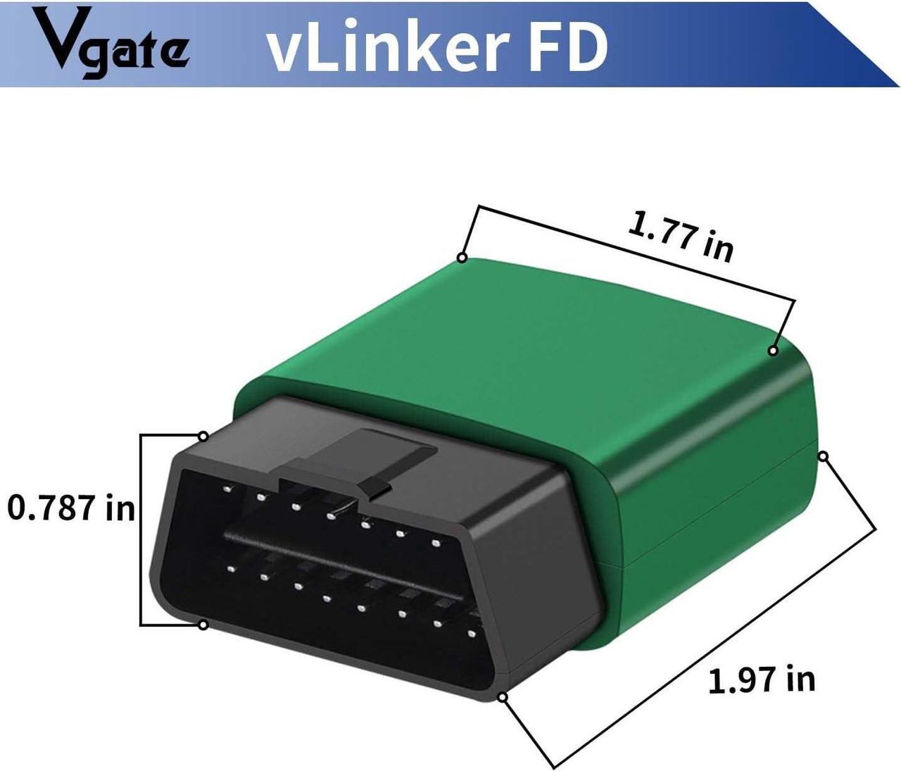 Alt view image 2 of 6 - Vgate vLinker FD Bluetooth3.0 OBD2 Scanner Diagnostic Tool Support Android & WindowsSupport Medium Speed CAN(MS-CAN