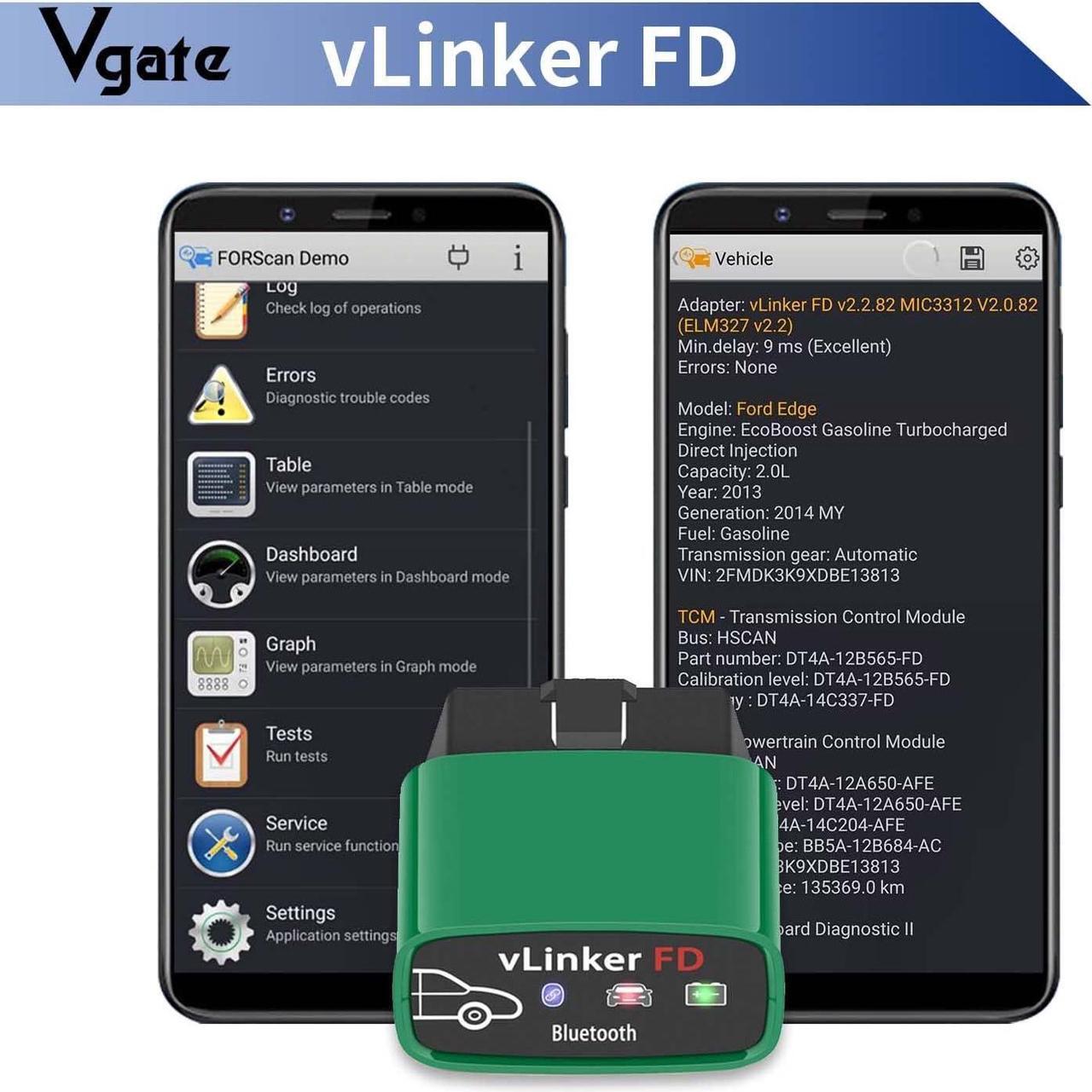 Alt view image 3 of 6 - Vgate vLinker FD Bluetooth3.0 OBD2 Scanner Diagnostic Tool Support Android & WindowsSupport Medium Speed CAN(MS-CAN