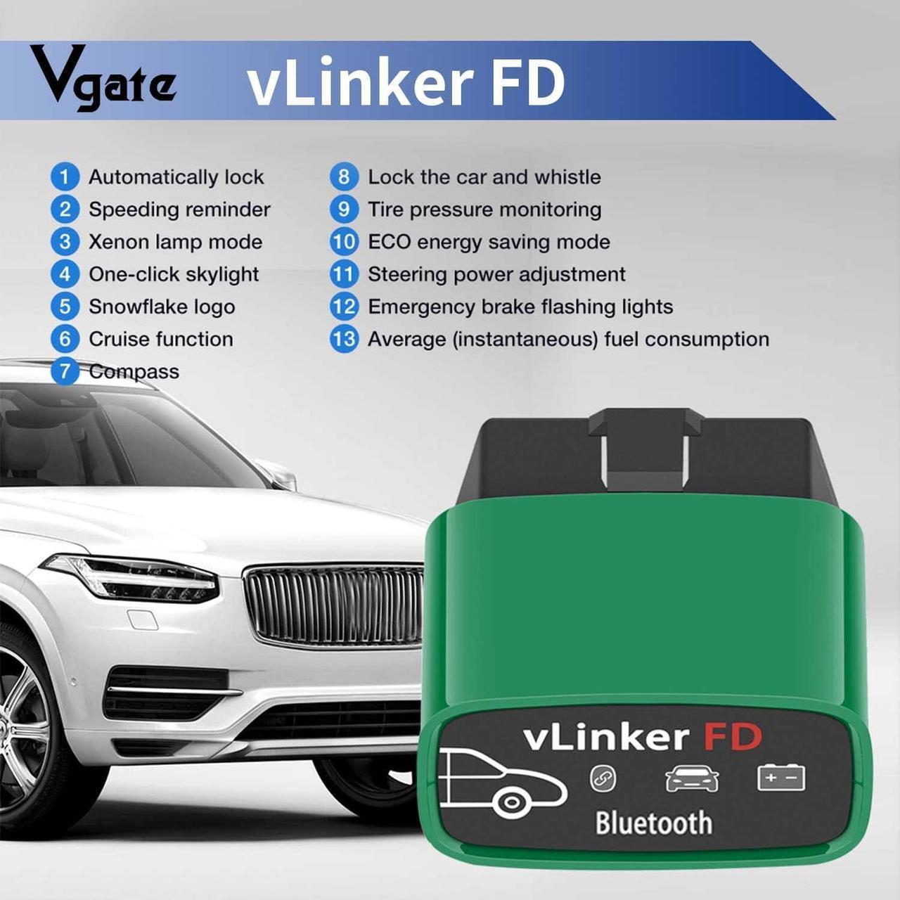 Alt view image 5 of 6 - Vgate vLinker FD Bluetooth3.0 OBD2 Scanner Diagnostic Tool Support Android & WindowsSupport Medium Speed CAN(MS-CAN