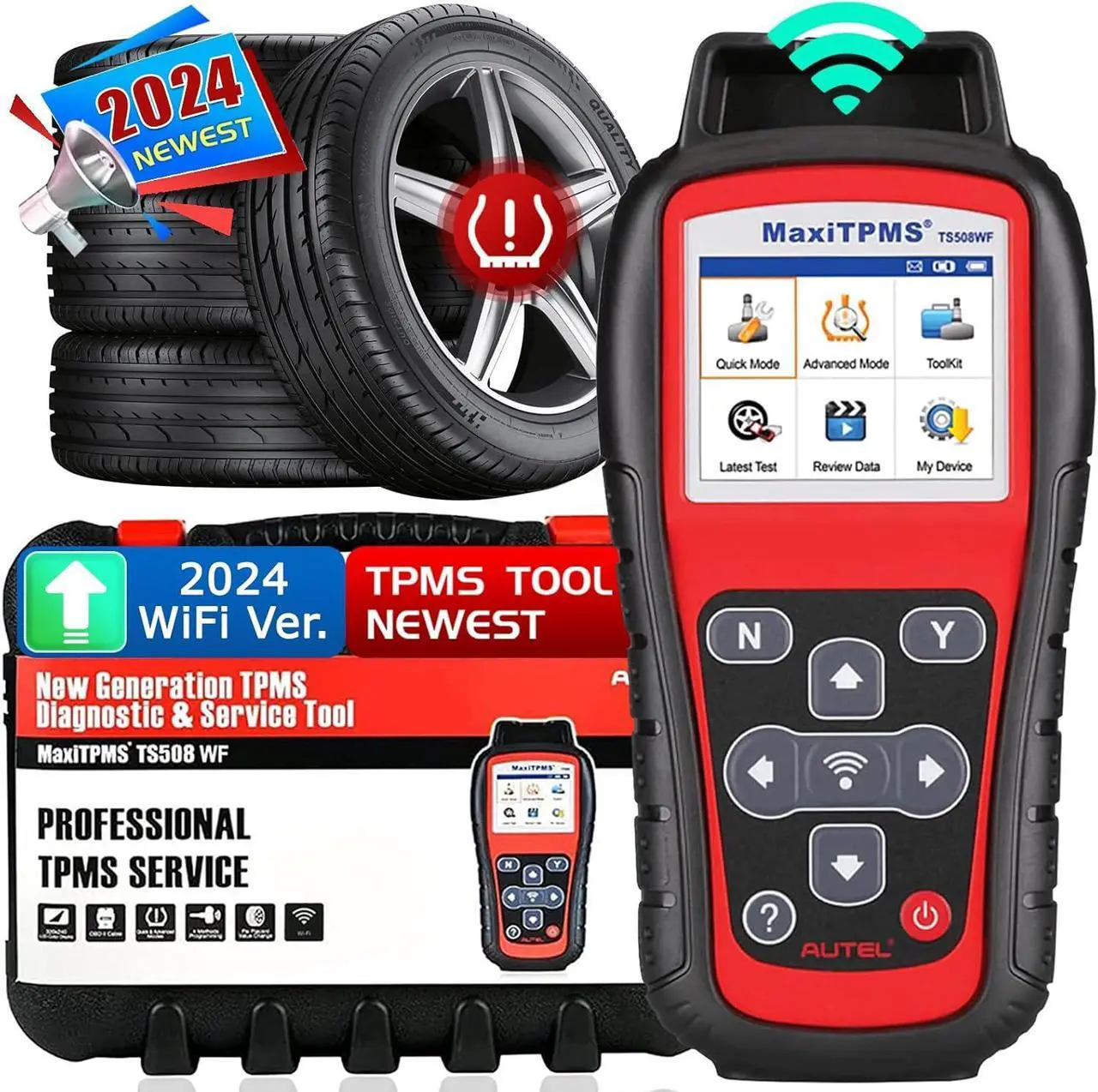 Main image of Autel MaxiTPMS TS508WF WiFi TPMS Relearn Tool, 2024 Updated Ver. of TS508/TS601, Program MX-Sersors 315/433MHz, Relearn/Activate All Sensors, Read/Clear DTCs, TPMS Reset, Support Lifetime Update