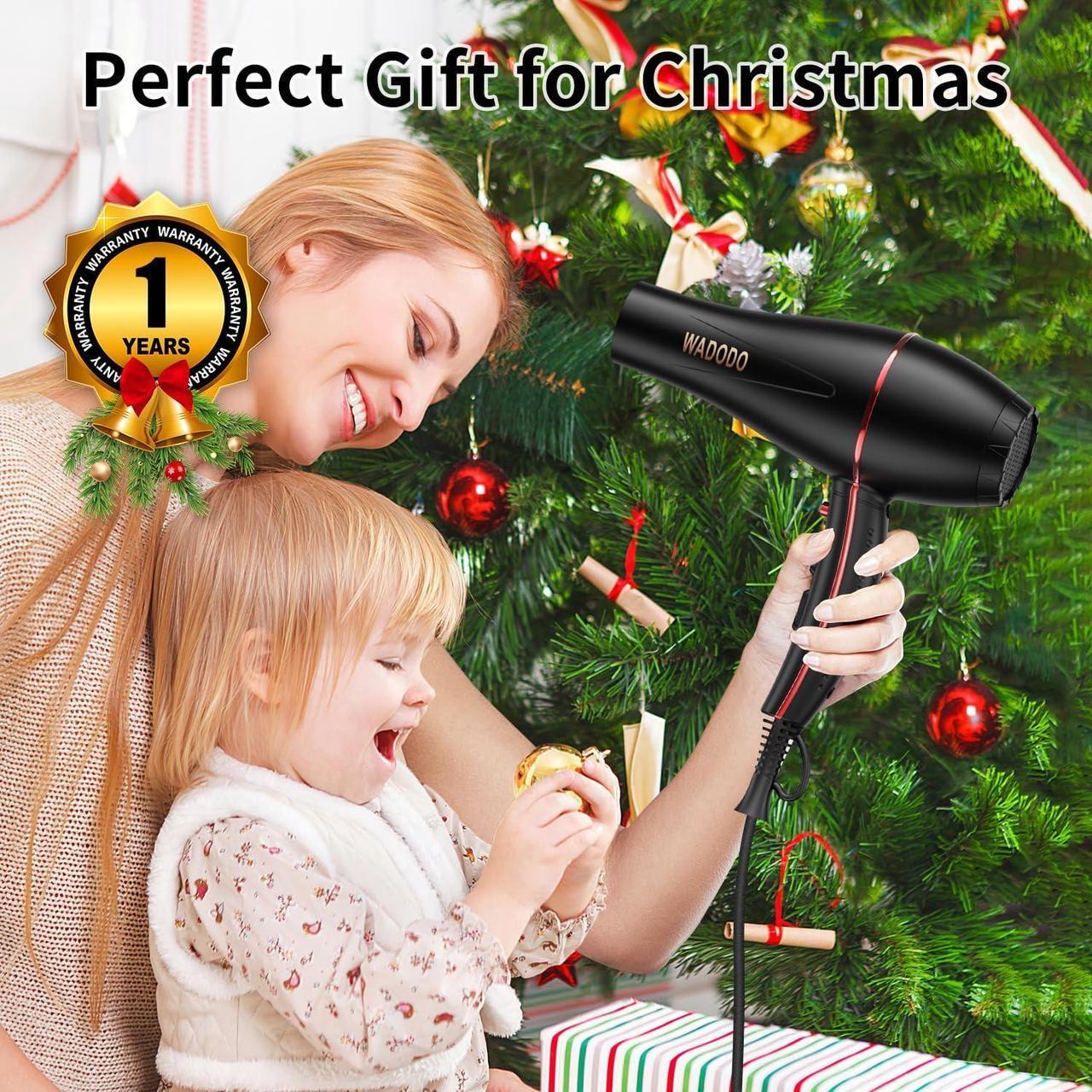 Alt view image 2 of 7 - WADODO Ionic Hair Dryer, 2200W Professional Blow Dryer Fast Drying Travel AC Motor Constant Temperature Low Noise Ion Dryers Curly Care Hairdryer Blowdryer for Women Men