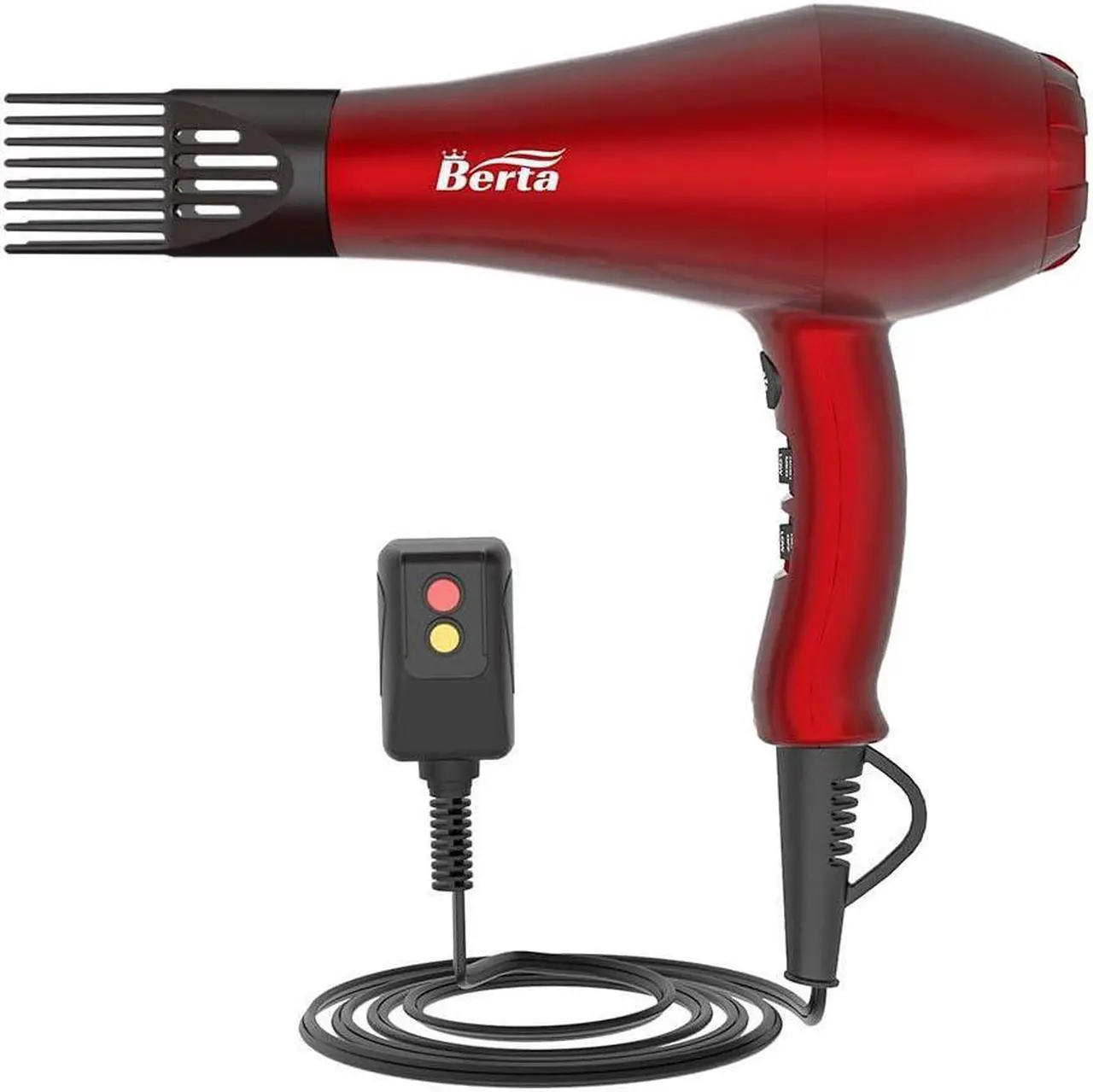 Alt view image 2 of 7 - Berta 1875W Hair Dryer Ionic Frizz Control Fast Drying Blow Dryer Professional Hairdryer 2 Speed and 3 Heat Settings, Concentrator & Diffuser, Cool Shot