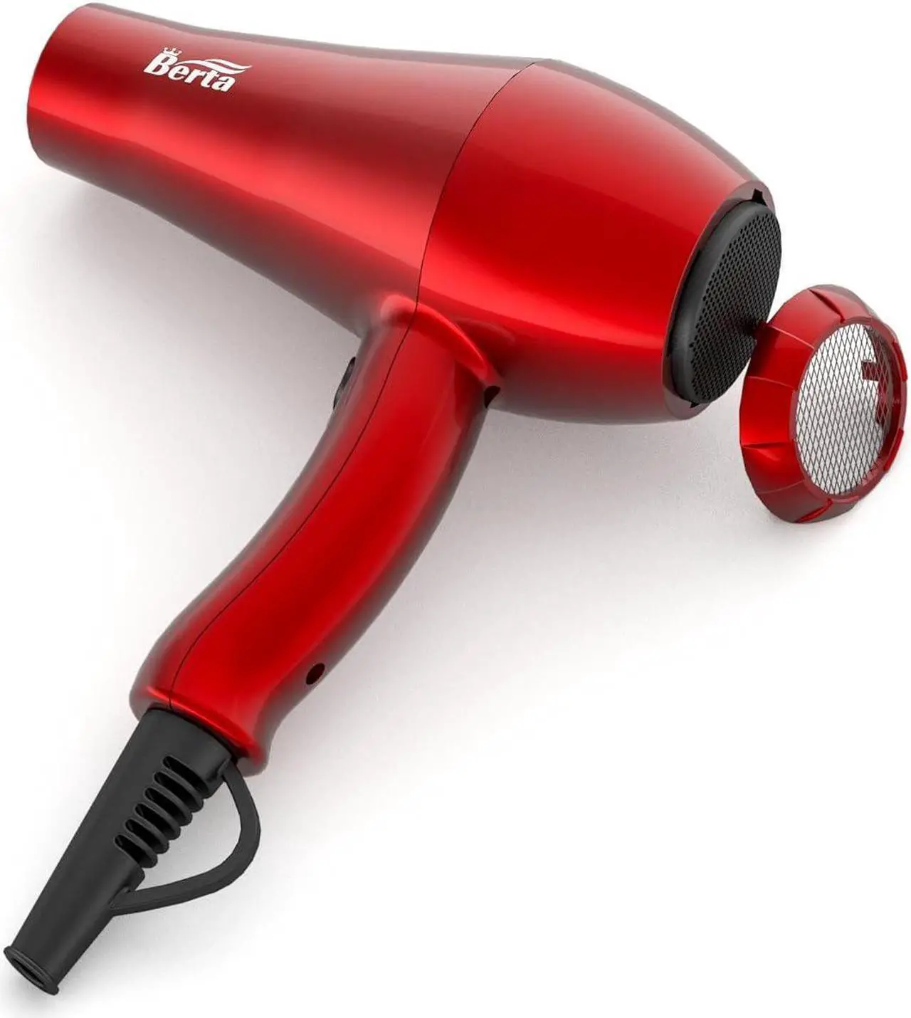 Alt view image 7 of 7 - Berta 1875W Hair Dryer Ionic Frizz Control Fast Drying Blow Dryer Professional Hairdryer 2 Speed and 3 Heat Settings, Concentrator & Diffuser, Cool Shot