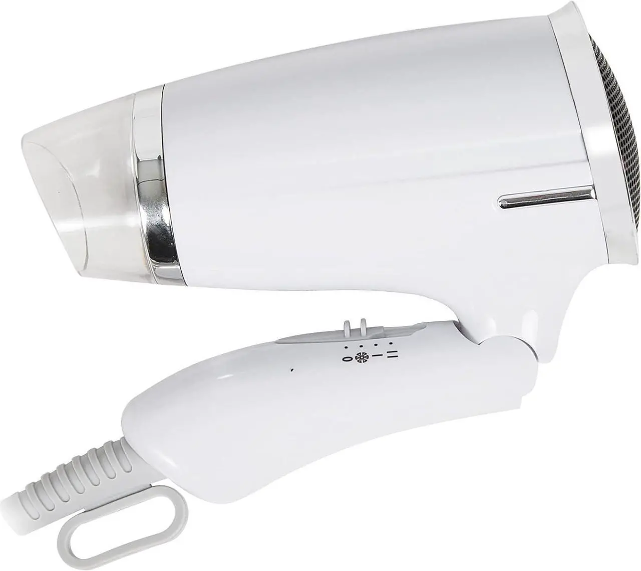 Main image of Compact Hair Dryer with Folding Handle, Professional Foldable Blow Dryer Negative Ions Travel Blow Hair Dryer Low Noise Long Cord (White)