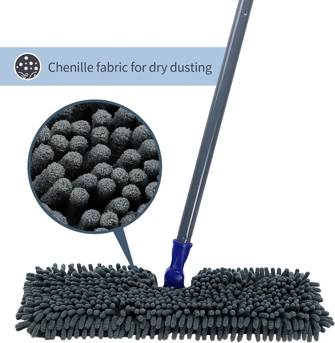 Alt view image 2 of 7 - Masthome Microfiber Flip Mop, Flat Dust Mop with 4 Washable Mop Pads and 1 Cleaning Scraper, Dual-Action Wet Dry Mop for Hardwood Laminate Ceramic Marble Tile Floor Cleaning