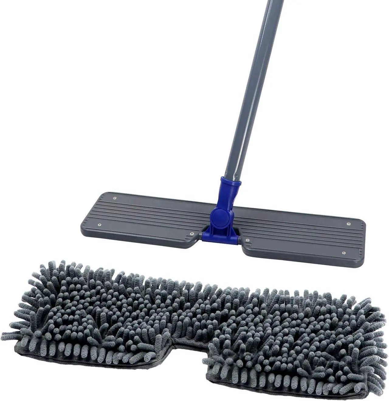 Alt view image 6 of 7 - Masthome Microfiber Flip Mop, Flat Dust Mop with 4 Washable Mop Pads and 1 Cleaning Scraper, Dual-Action Wet Dry Mop for Hardwood Laminate Ceramic Marble Tile Floor Cleaning