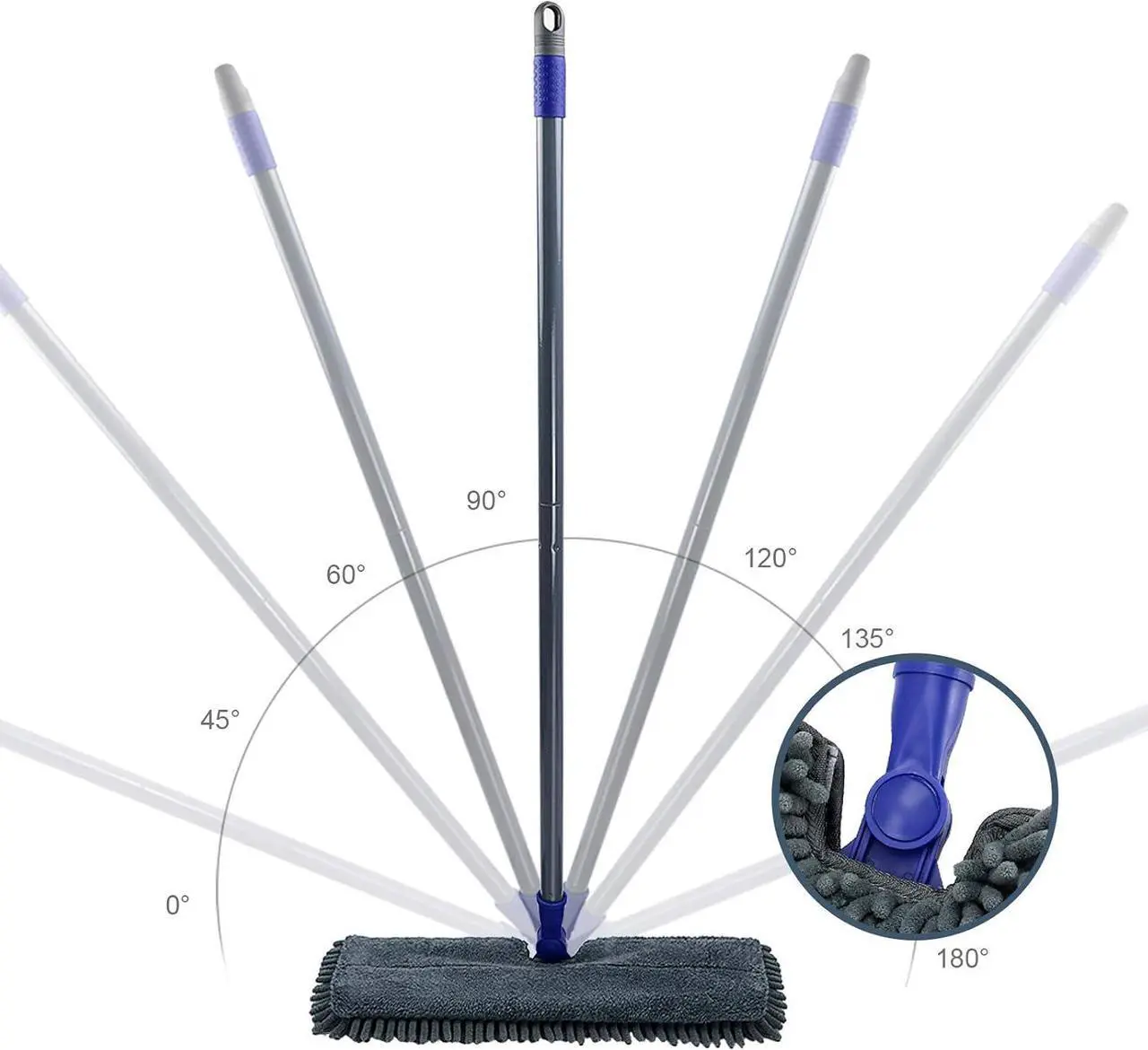 Alt view image 4 of 7 - Masthome Microfiber Flip Mop, Flat Dust Mop with 4 Washable Mop Pads and 1 Cleaning Scraper, Dual-Action Wet Dry Mop for Hardwood Laminate Ceramic Marble Tile Floor Cleaning