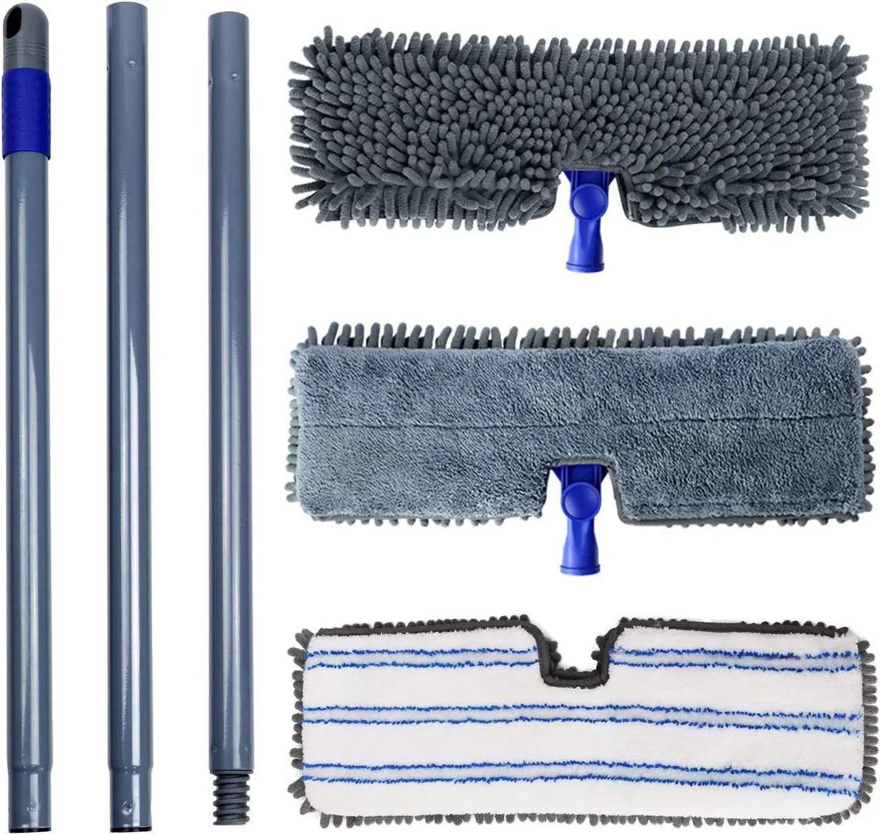 Alt view image 7 of 7 - Masthome Microfiber Flip Mop, Flat Dust Mop with 4 Washable Mop Pads and 1 Cleaning Scraper, Dual-Action Wet Dry Mop for Hardwood Laminate Ceramic Marble Tile Floor Cleaning