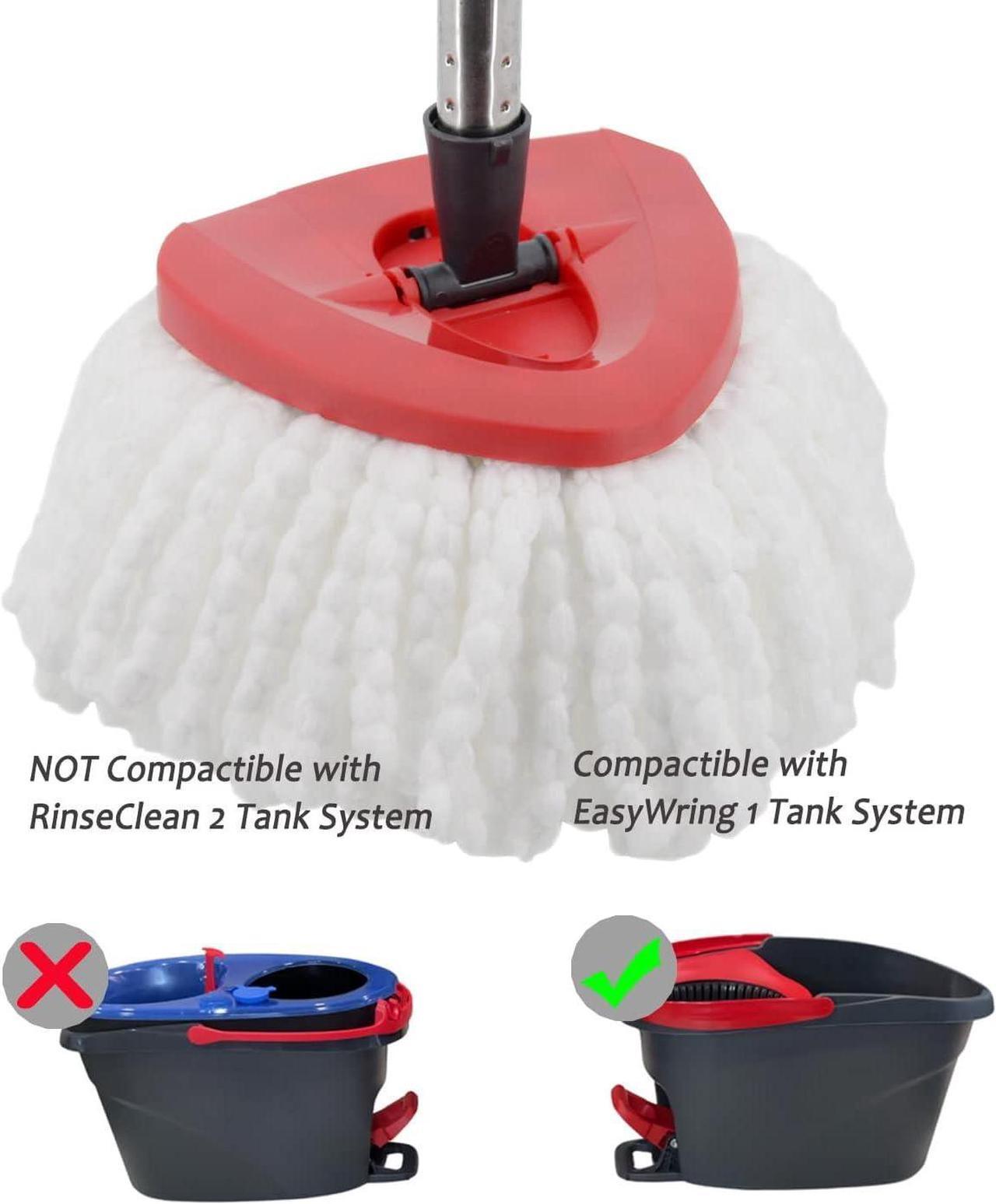 Alt view image 2 of 5 - 4 Pack Spin Mop Replacement Heads Microfiber Mop Refills Replace Heads Safe for All Hard-surfaced Floors Includes 2 Extra Microfiber Cleaning Cloths