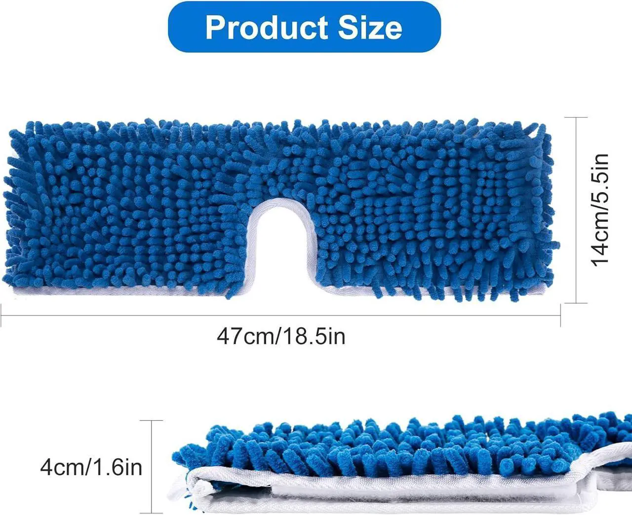 Alt view image 2 of 7 - 3 Pack Mop Refills Compatible for Dua-Action Microfiber Mop, Mop Heads Replacements for Dry Wet Use, Double Sided All Surface Cleaning,Chenille Flip Mop Replace Head