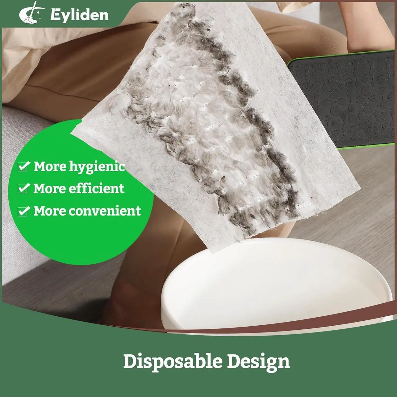 Alt view image 5 of 7 - Eyliden Sweeper Mop, Wet & Dry Mops for Floor Multi Surface Cleaning, Disposable Dust Mop Starter Kit with 36 Refills - 12 Wet Mop Cloths, 12 Heavy-Duty Pet Hair Mop Pads, 12 Dry Sweeping Cloths