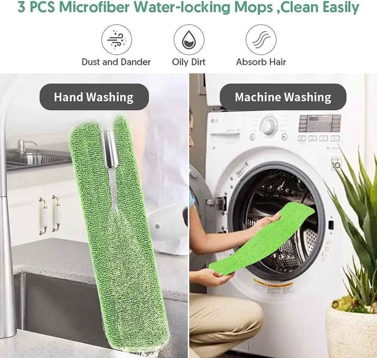 Alt view image 5 of 7 - Spray Mop Floor Mop, ILAVCOOL Mops for Floor Cleaning Spray Floor Mops with 3 Reusable Microfiber Mop Pads & 550ML Refillable Bottle Wet Dry Mop for Hardwood Floor Laminate Tile Wood Floor Cleaner