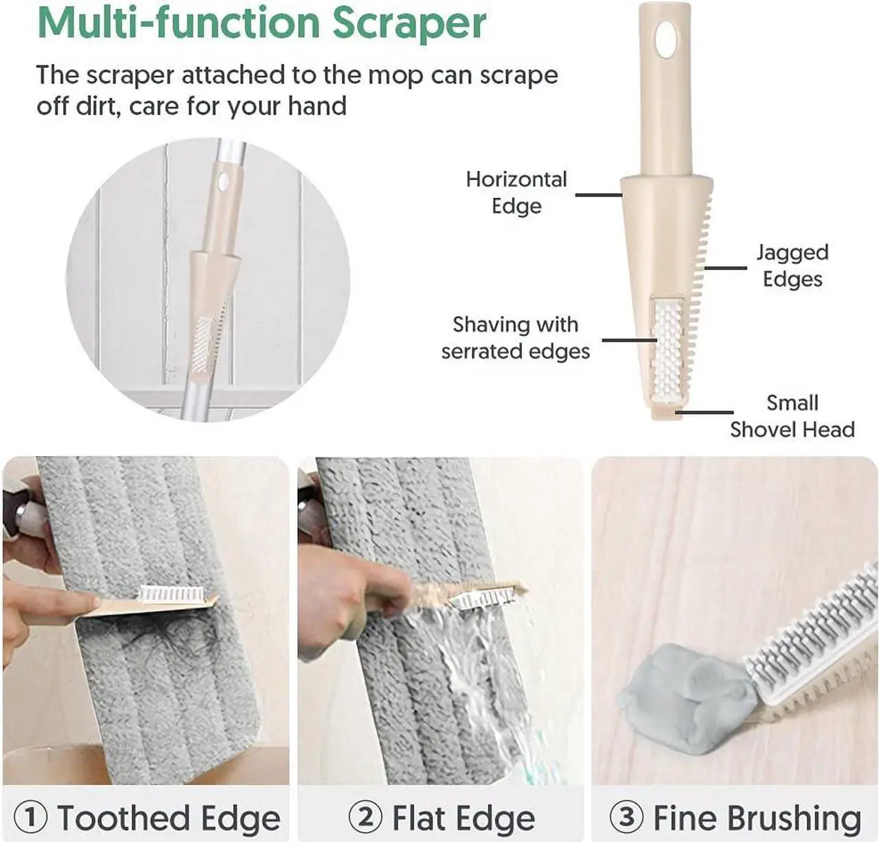 Alt view image 6 of 7 - Spray Mop Floor Mop, ILAVCOOL Mops for Floor Cleaning Spray Floor Mops with 3 Reusable Microfiber Mop Pads & 550ML Refillable Bottle Wet Dry Mop for Hardwood Floor Laminate Tile Wood Floor Cleaner