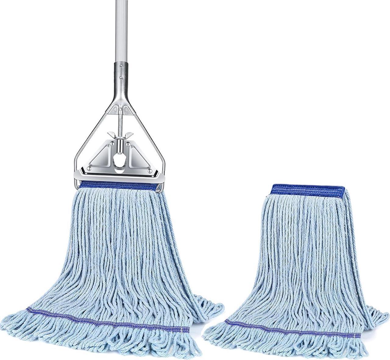 Main image of String Mop for Floor Cleaning - Heavy Duty Industrial Commercial Mop with Extra Replacement Mop Head , 59inch Mop Handle, Wet Mop for Home,Garage,Office, Workshop, Warehouse Floor Cleaning