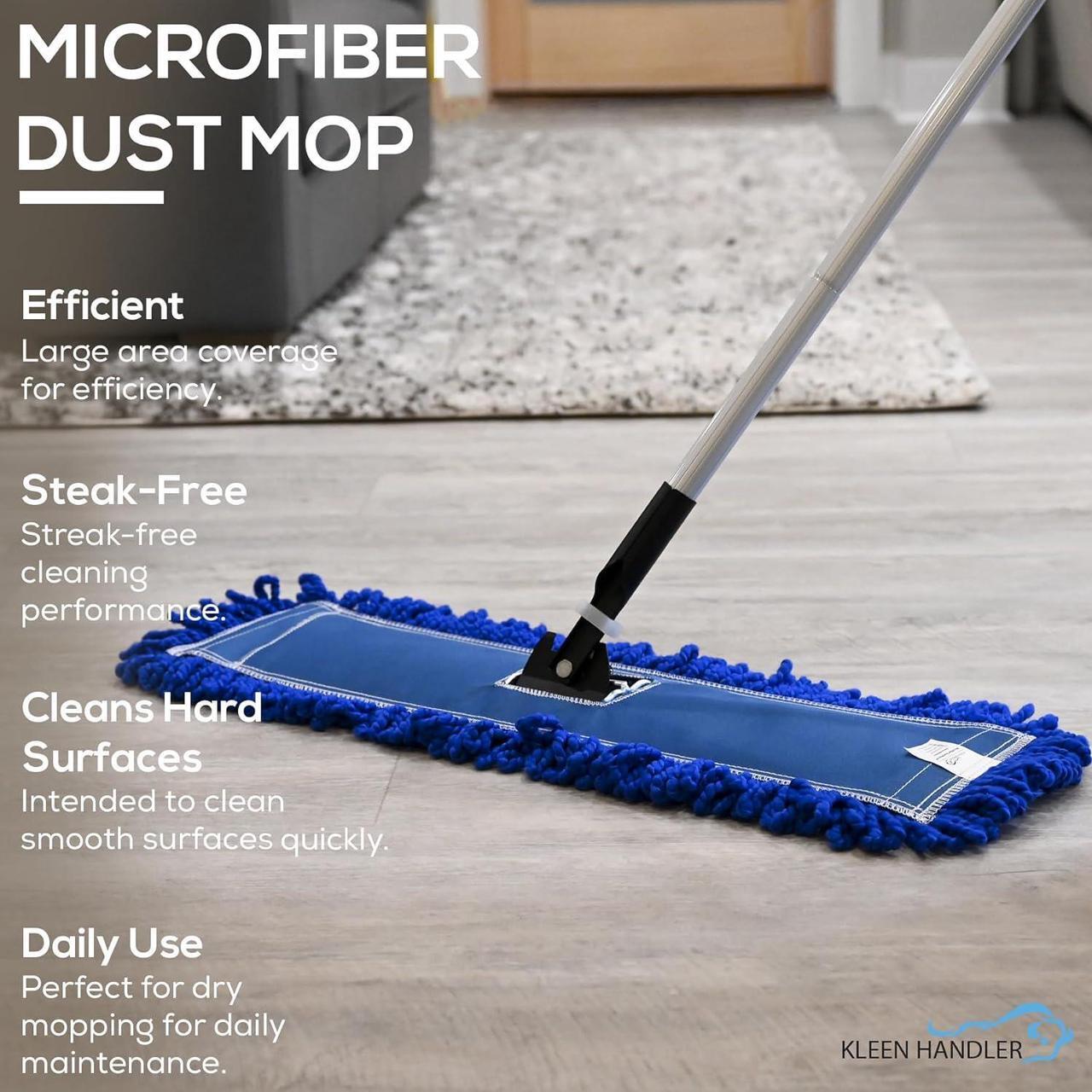 Alt view image 5 of 7 - Kleen Handler 24 inch Microfiber Dust Mop | Medium Washable Commercial Mop Head Replacement, Pack of 3