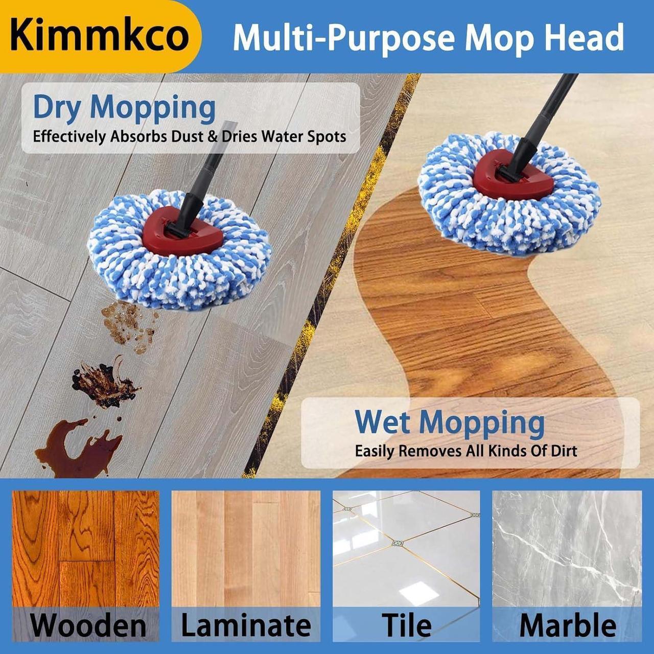 Alt view image 5 of 7 - 6 Pack Spin Mop Head Replacement for O Cedar RinseClean Spin Mop Refill, Mop Replace Head for Only 2-Tank System, Fluffy Microfiber, Machine Washable