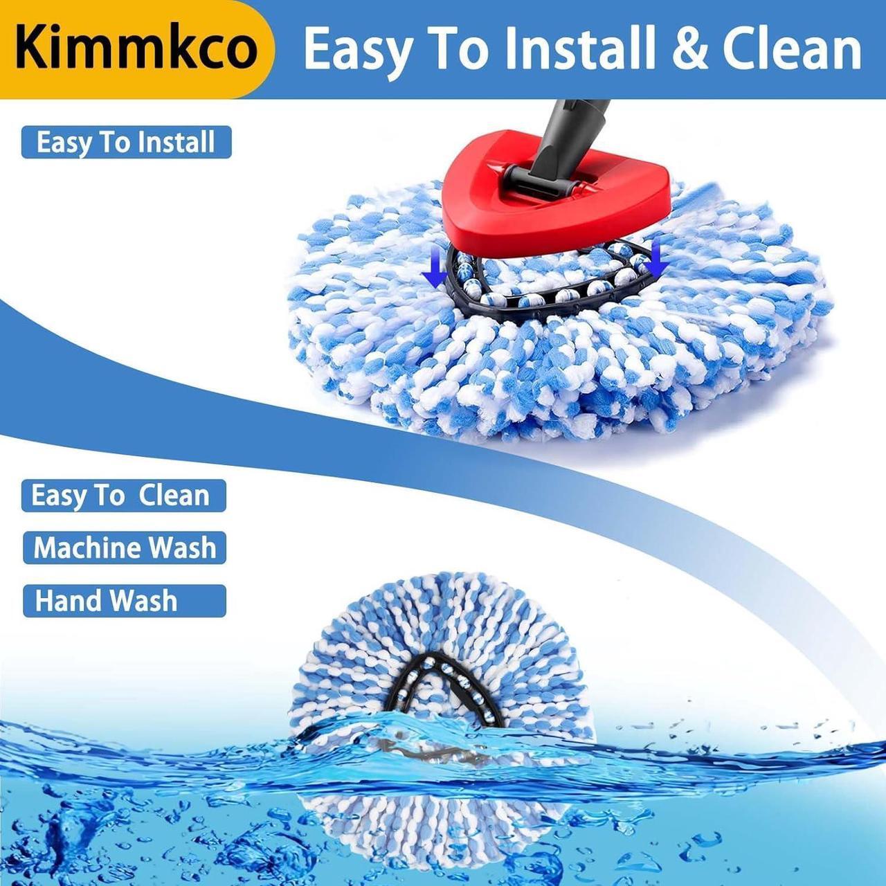 Alt view image 4 of 7 - 6 Pack Spin Mop Head Replacement for O Cedar RinseClean Spin Mop Refill, Mop Replace Head for Only 2-Tank System, Fluffy Microfiber, Machine Washable
