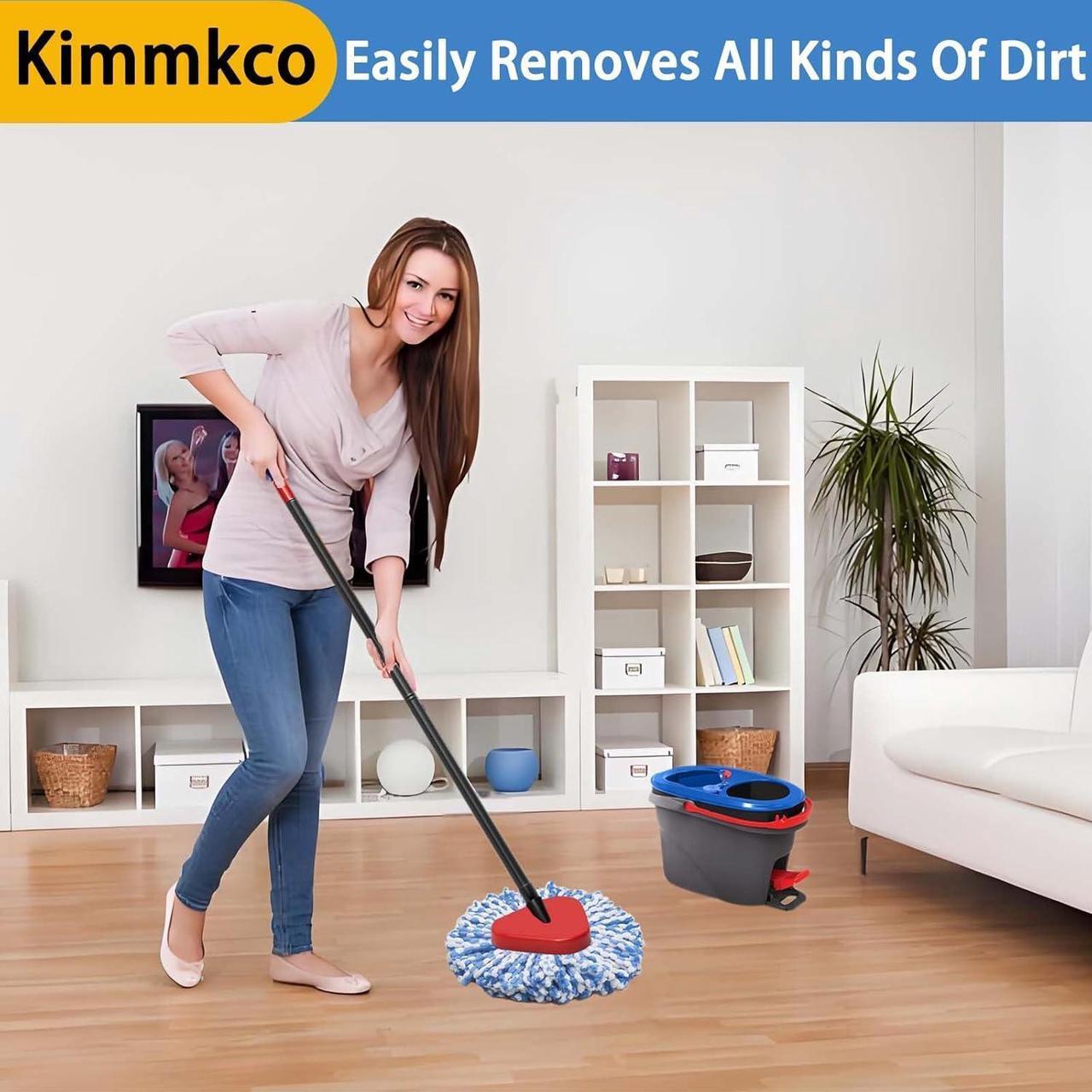 Alt view image 6 of 7 - 6 Pack Spin Mop Head Replacement for O Cedar RinseClean Spin Mop Refill, Mop Replace Head for Only 2-Tank System, Fluffy Microfiber, Machine Washable