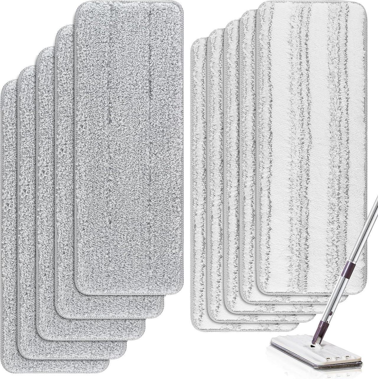 Main image of Microfiber Mop Cleaning Pads Flat: 6 Packs 13" X 4.9" Washable Pads for Floor Cleaning Compatible with Tethys & Most 13 Inch Flat Mop - Pads Replacement for Flat Mop or Mop Bucket Set