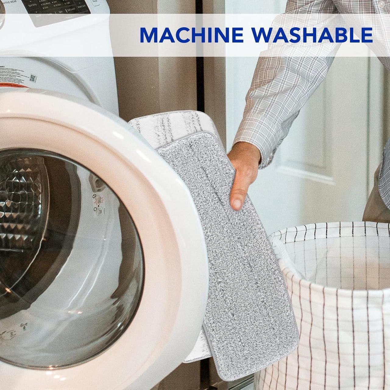 Alt view image 5 of 7 - Microfiber Mop Cleaning Pads Flat: 6 Packs 13" X 4.9" Washable Pads for Floor Cleaning Compatible with Tethys & Most 13 Inch Flat Mop - Pads Replacement for Flat Mop or Mop Bucket Set