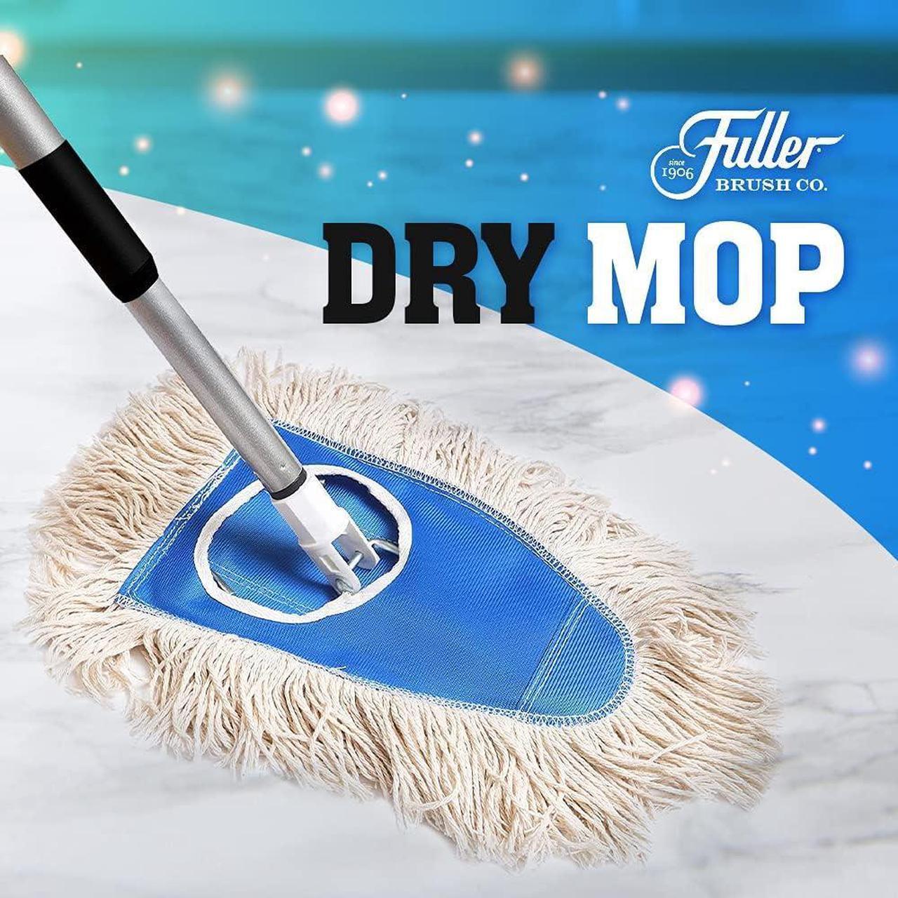 Alt view image 2 of 7 - Fuller Brush Dry Mop - Washable Cotton Mop Head with Adjustable Handle - Removes Dust and Dirt from Surfaces and Hard to Reach Areas Doubles as Dusting Mitt Perfect for Home Use