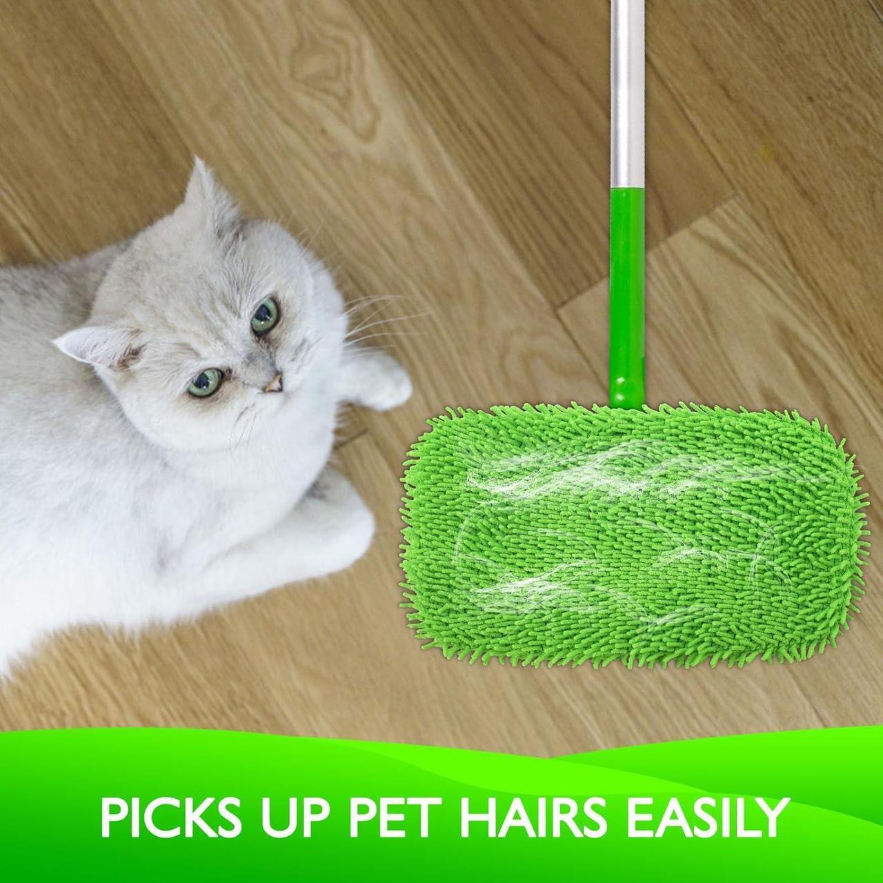 Alt view image 6 of 7 - Reusable Wet Pads Refill for Swiffer Sweeper Mop - Dry Sweeping Cloths & Wet Mopping Cloths for Household Cleaning - Washable Microfiber Pads for Mopping Floors - 6 Pack (Mop is not Included)