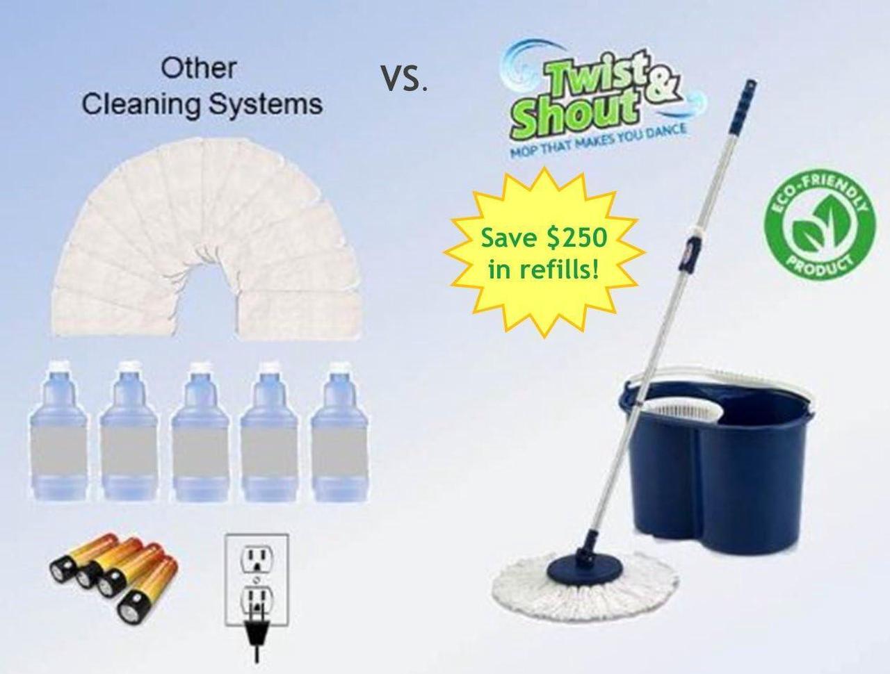 Alt view image 5 of 5 - Twist and Shout Mop - Award Winning Original Hand Push Spin Mop with 2 Microfiber Mopheads