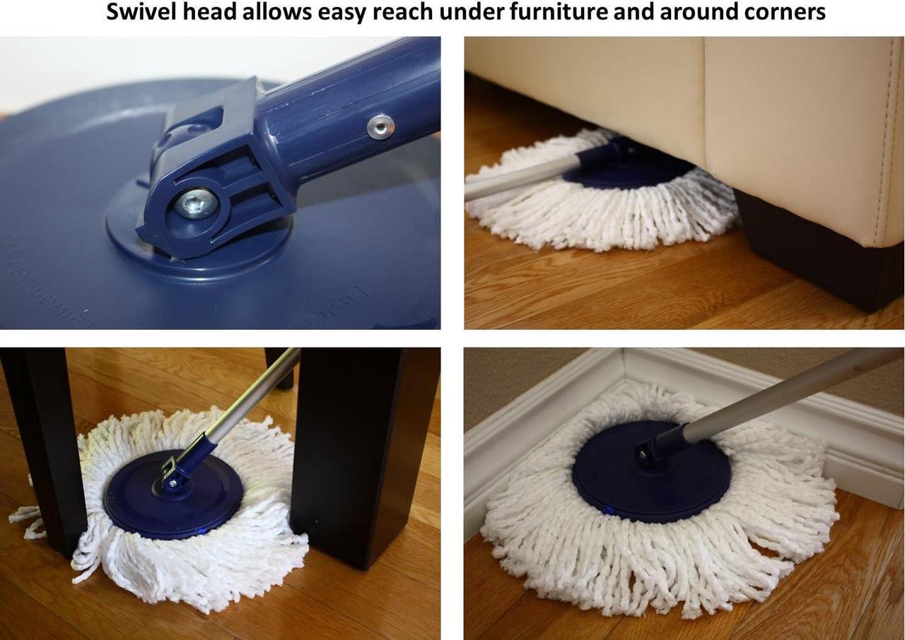 Alt view image 4 of 5 - Twist and Shout Mop - Award Winning Original Hand Push Spin Mop with 2 Microfiber Mopheads