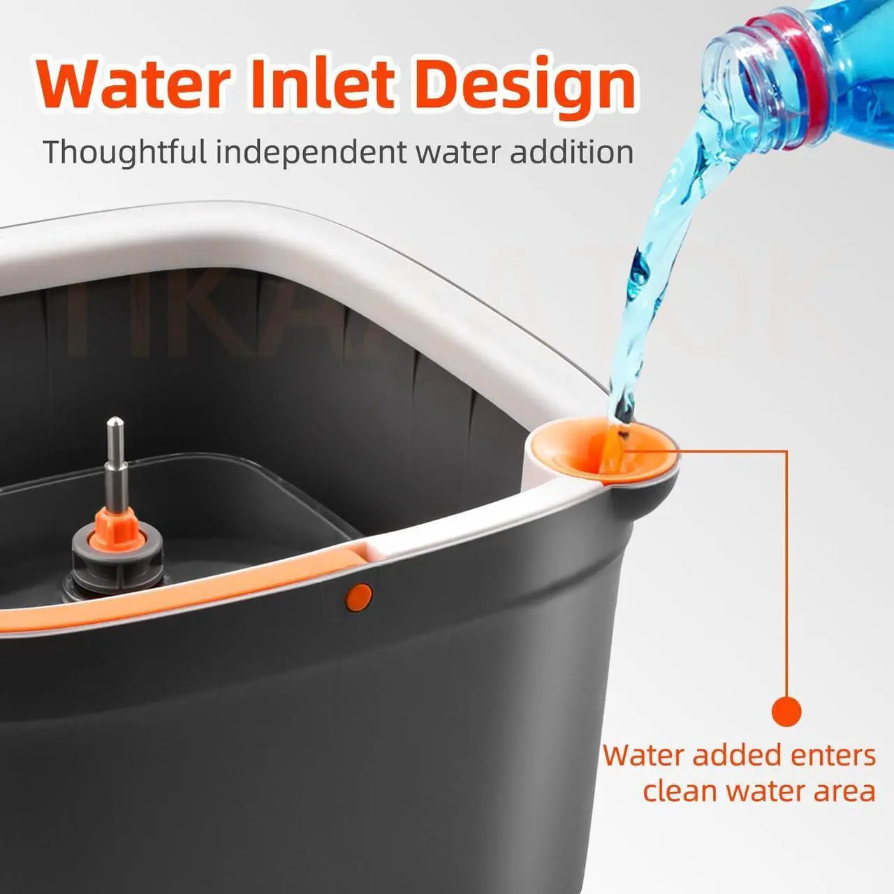 Alt view image 7 of 7 - KZKR Spin Square Mop M16 Square Spin Mop and Bucket Set, with Dirty/Clean Water Separation System, Self Rotating Mop-Head for Hardwood Tile Marble Floors (2 Pads)