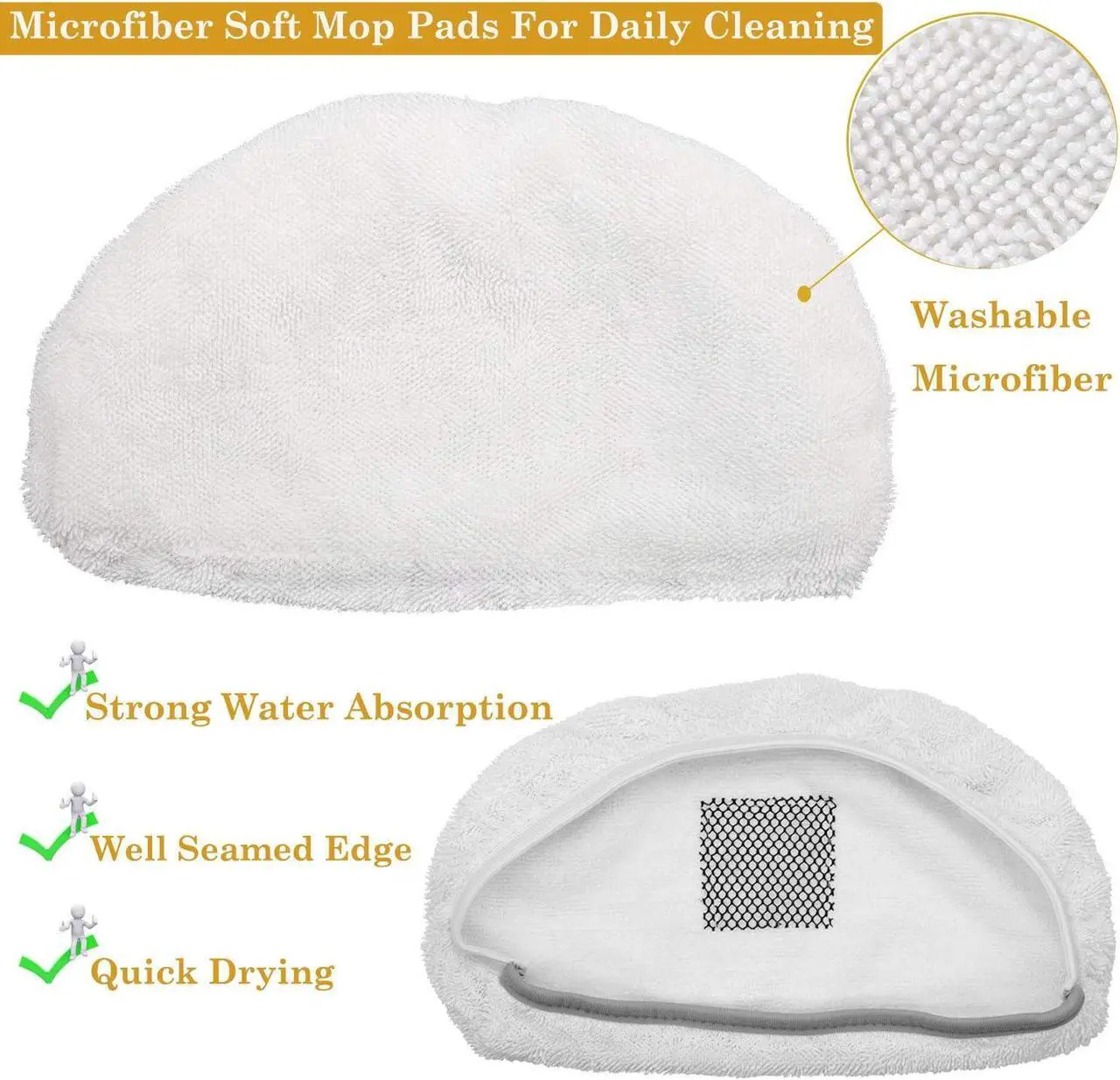 Alt view image 3 of 7 - 10 Pack Replacement Steam Mop Pads for Bissell Powerfresh Steam Mop 1940 1440 1544 1806 2075 Series, Model 19402 19404 19408 19409 1940a 1940f 1940q 1940t 1940w B0006 B0017, Washable Cleaning Pads