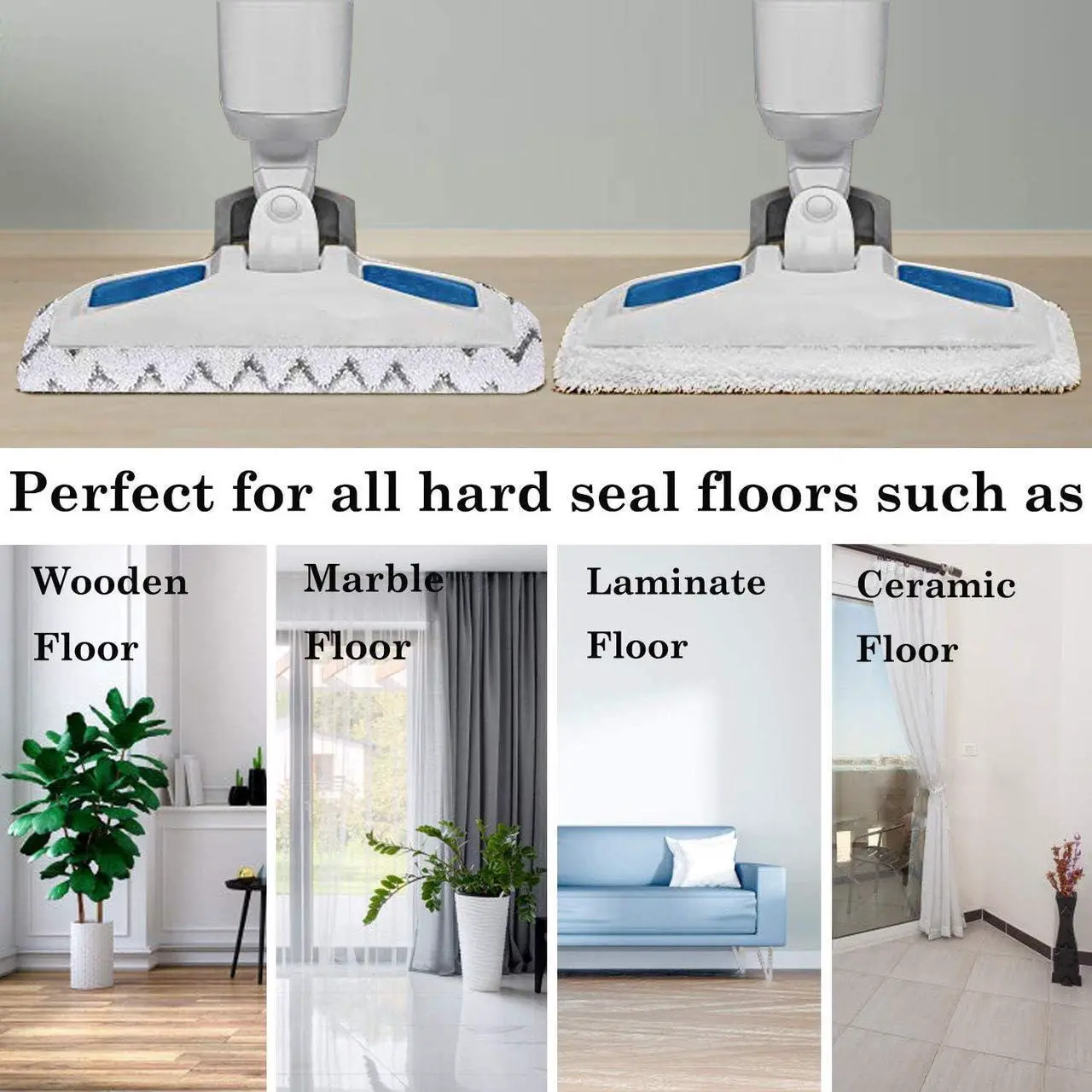 Alt view image 5 of 7 - 10 Pack Replacement Steam Mop Pads for Bissell Powerfresh Steam Mop 1940 1440 1544 1806 2075 Series, Model 19402 19404 19408 19409 1940a 1940f 1940q 1940t 1940w B0006 B0017, Washable Cleaning Pads