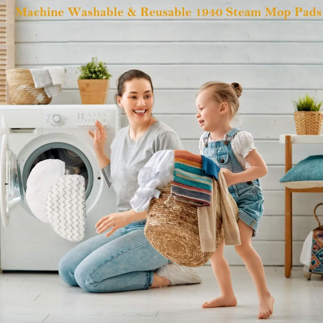 Alt view image 6 of 7 - 10 Pack Replacement Steam Mop Pads for Bissell Powerfresh Steam Mop 1940 1440 1544 1806 2075 Series, Model 19402 19404 19408 19409 1940a 1940f 1940q 1940t 1940w B0006 B0017, Washable Cleaning Pads