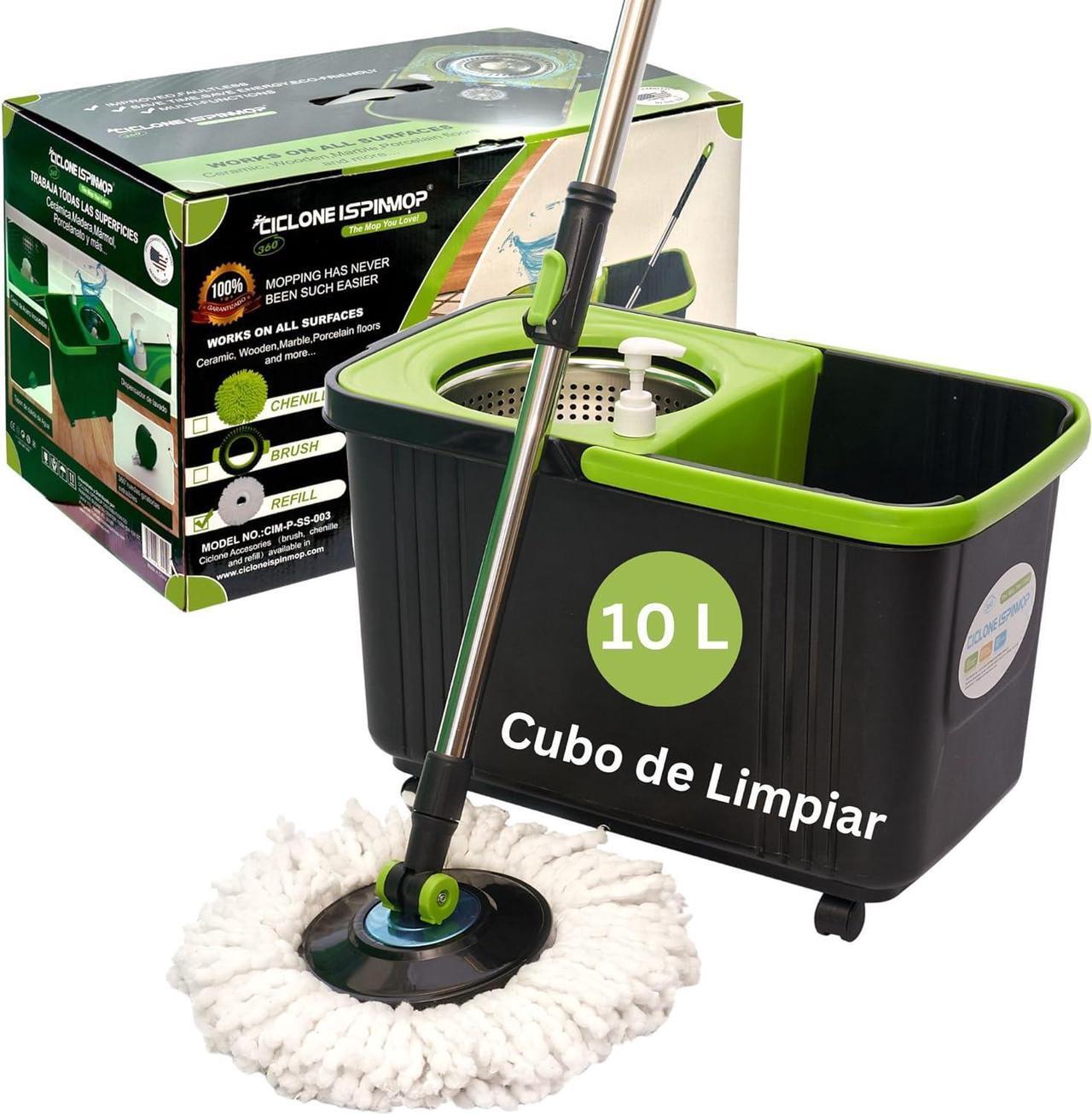 Main image of Spinning Mop and Bucket with Wringer Set for Home - 360 Spin Mop with Adjustable Handle & Bucket with Wheels - 1 Microfiber Mop Head - Mop and Bucket Set for Floor Cleaning at Home, Office, Hotel