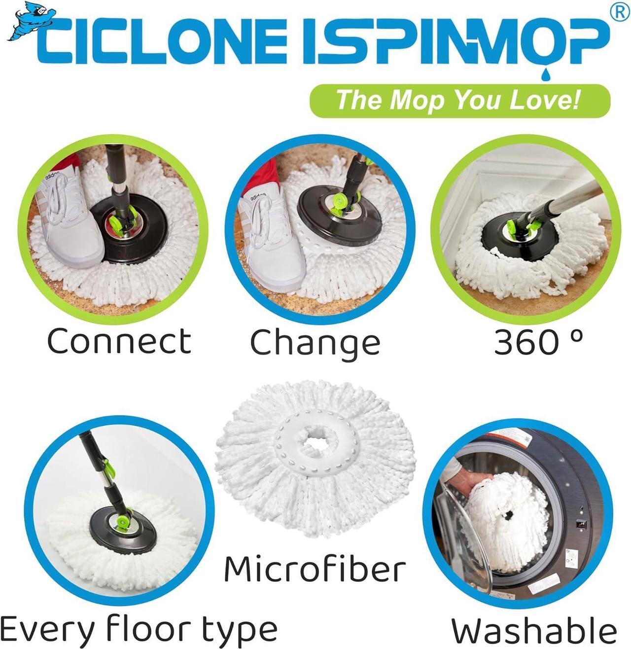 Alt view image 5 of 7 - Spinning Mop and Bucket with Wringer Set for Home - 360 Spin Mop with Adjustable Handle & Bucket with Wheels - 1 Microfiber Mop Head - Mop and Bucket Set for Floor Cleaning at Home, Office, Hotel