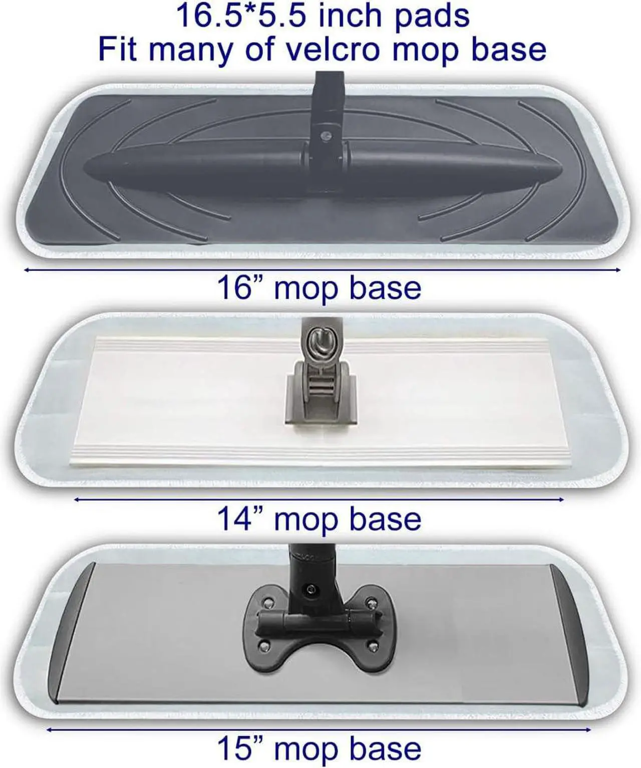 Alt view image 4 of 7 - Microfiber Mop Replacement Pads- 16.5''x5.5'' Wet Dry Floor Cleaning Pad Compatible with Bona Floor Care System, Reusable Mop Pad Refills Fit 14 to 16 Flat Mop - 6 Pack