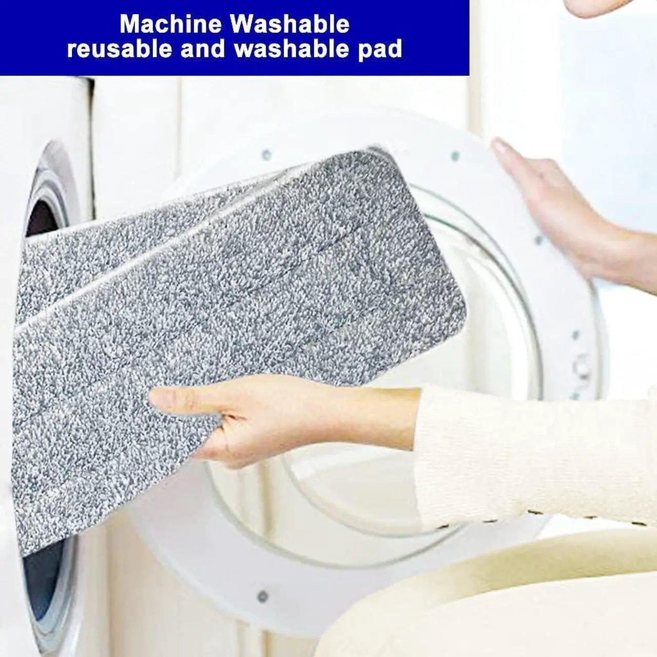 Alt view image 7 of 7 - Microfiber Mop Replacement Pads- 16.5''x5.5'' Wet Dry Floor Cleaning Pad Compatible with Bona Floor Care System, Reusable Mop Pad Refills Fit 14 to 16 Flat Mop - 6 Pack