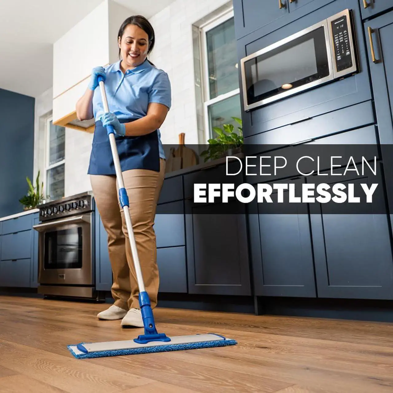 Alt view image 4 of 7 - Microfiber Wholesale 24" Microfiber Mop System - Clean & Dust Hardwood, Laminate, & Tile Floors, Reusable Mop Heads, Adjustable Handle, Washable Micro Fiber Wet & Dry Pads, Industrial & Commercial