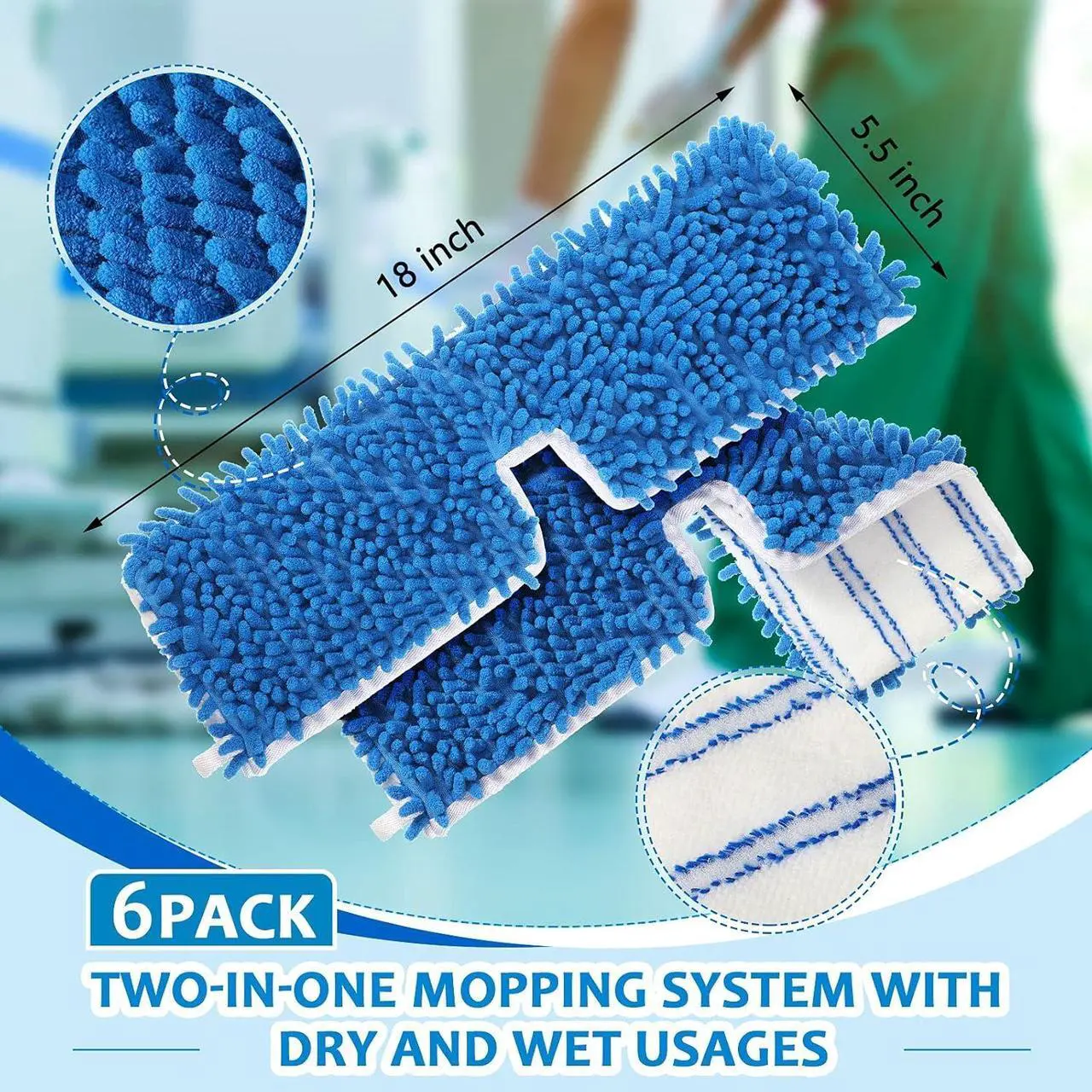 TAURKENAM Flip Mop Replacement Mop Heads - Thumbnail 5