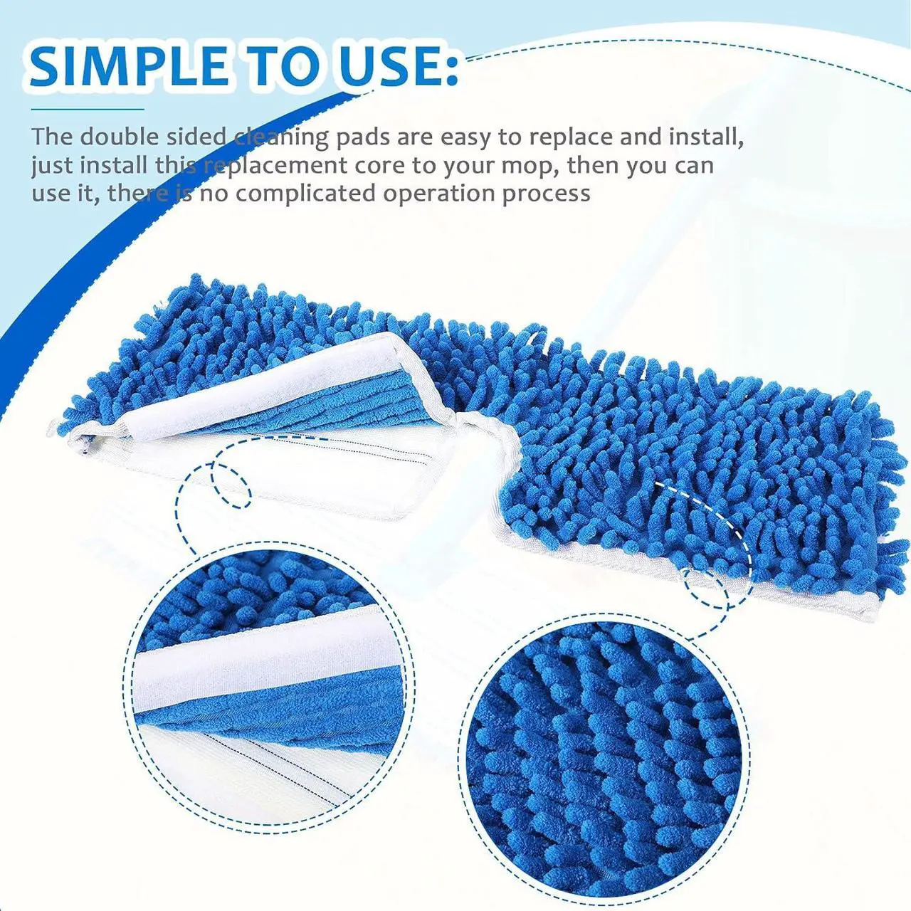 TAURKENAM Flip Mop Replacement Mop Heads - Thumbnail 4